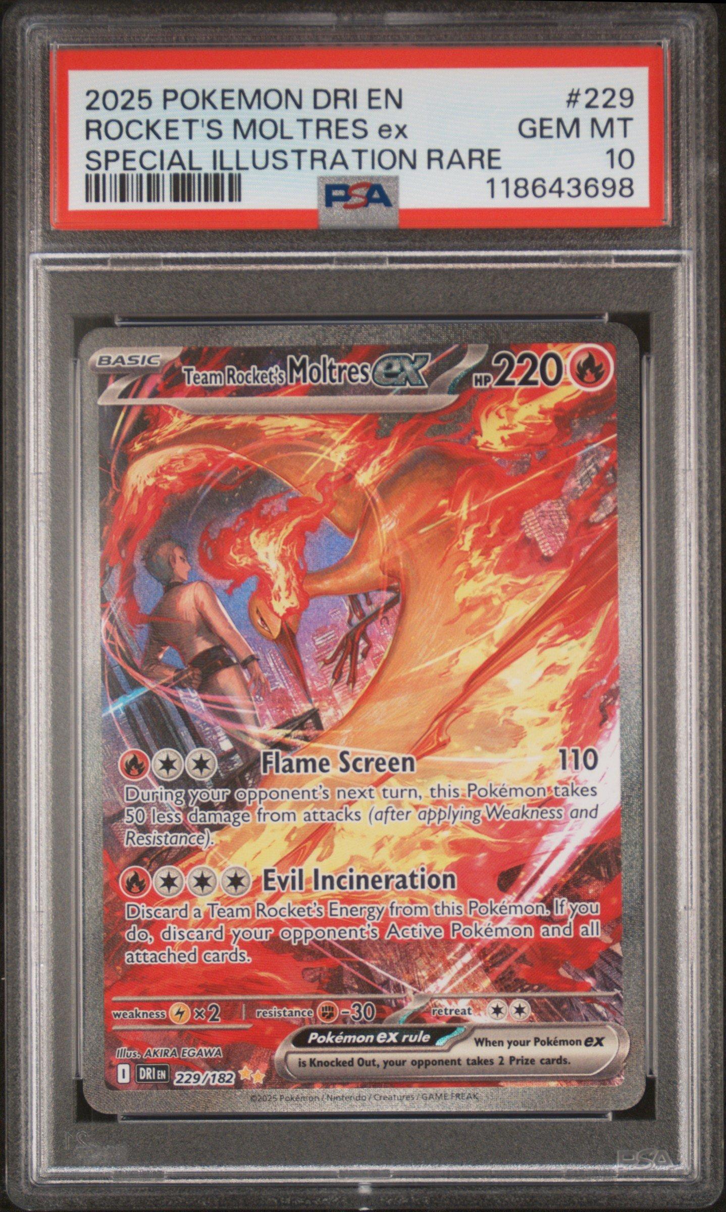 2025 Pokemon Dri En-destined Rivals 229 Team Rocket's Moltres Ex