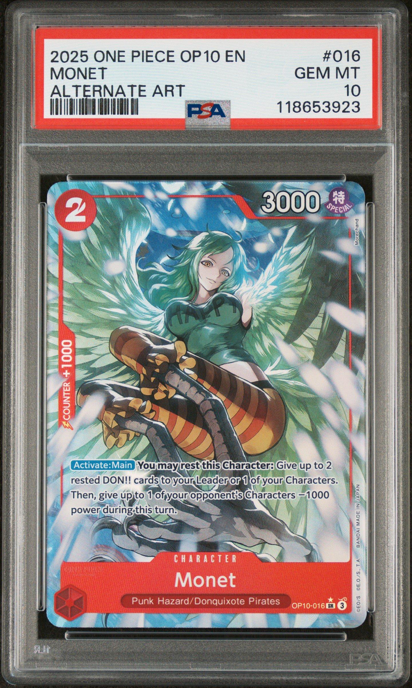 2025 One Piece Op10-royal Blood 016 Monet Alternate Art PSA 10