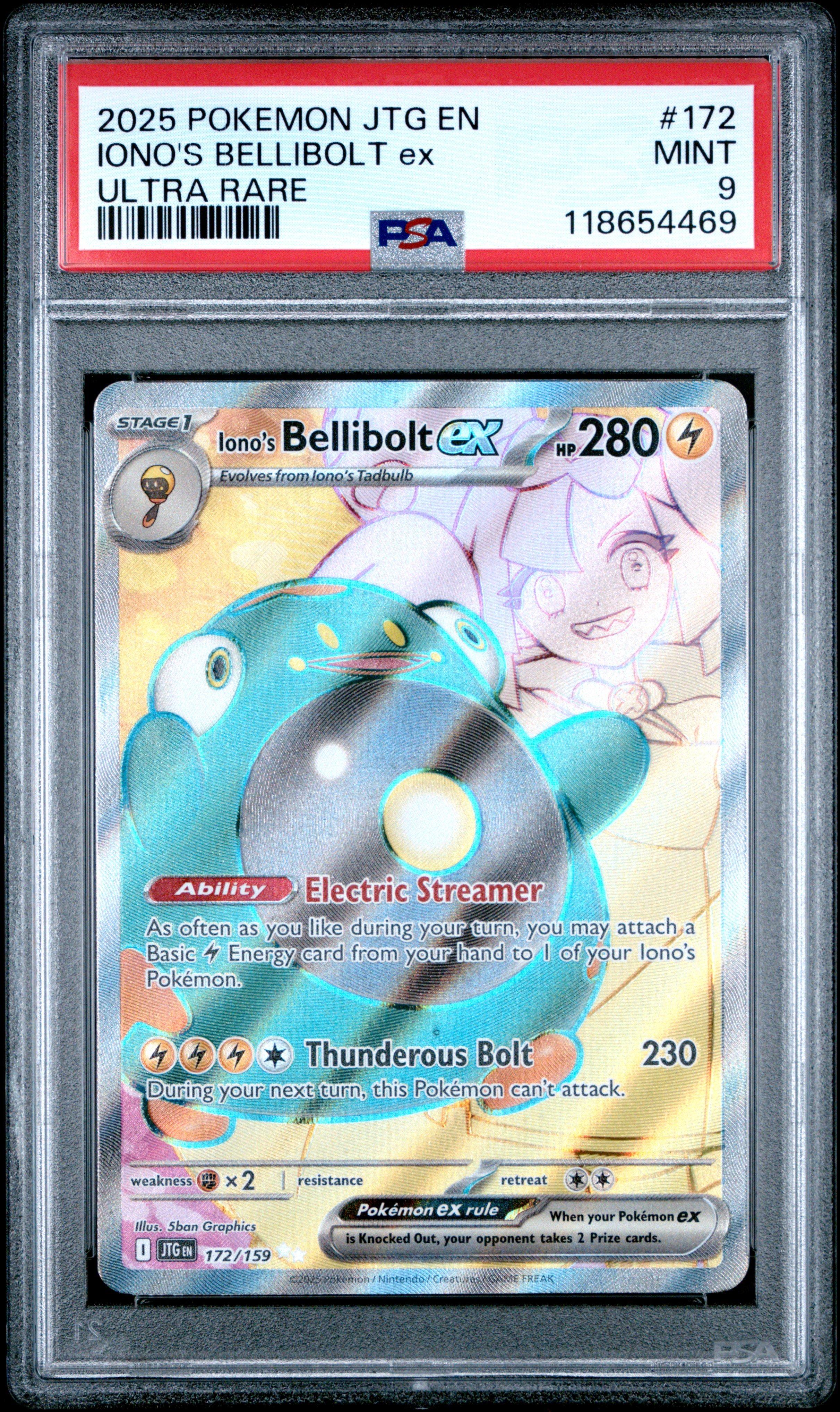 2025 Pokemon Jtg En-journey Together 172 Iono's Bellibolt Ex Ultra