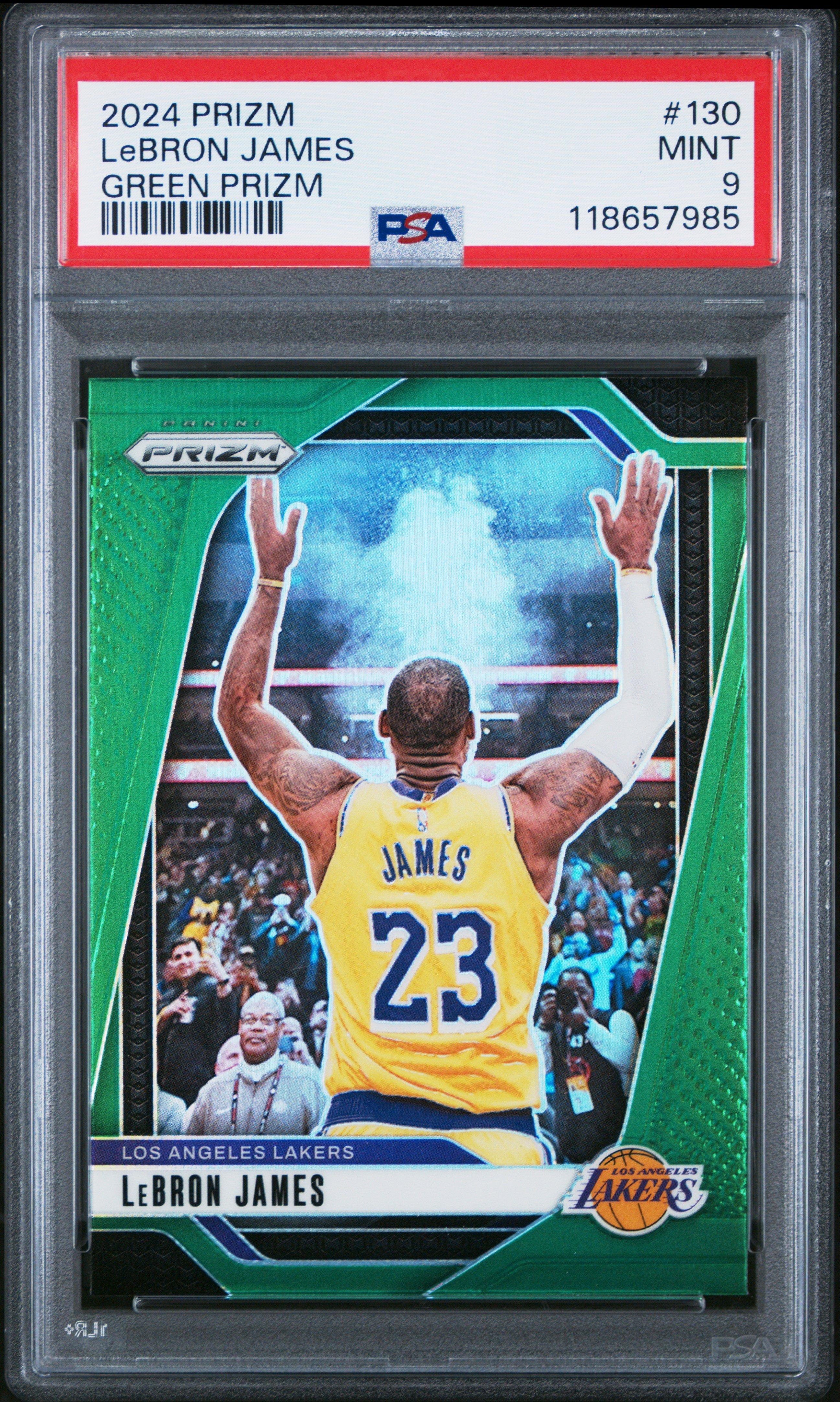 2024 Panini Prizm 130 Lebron James Green Prizm PSA 9