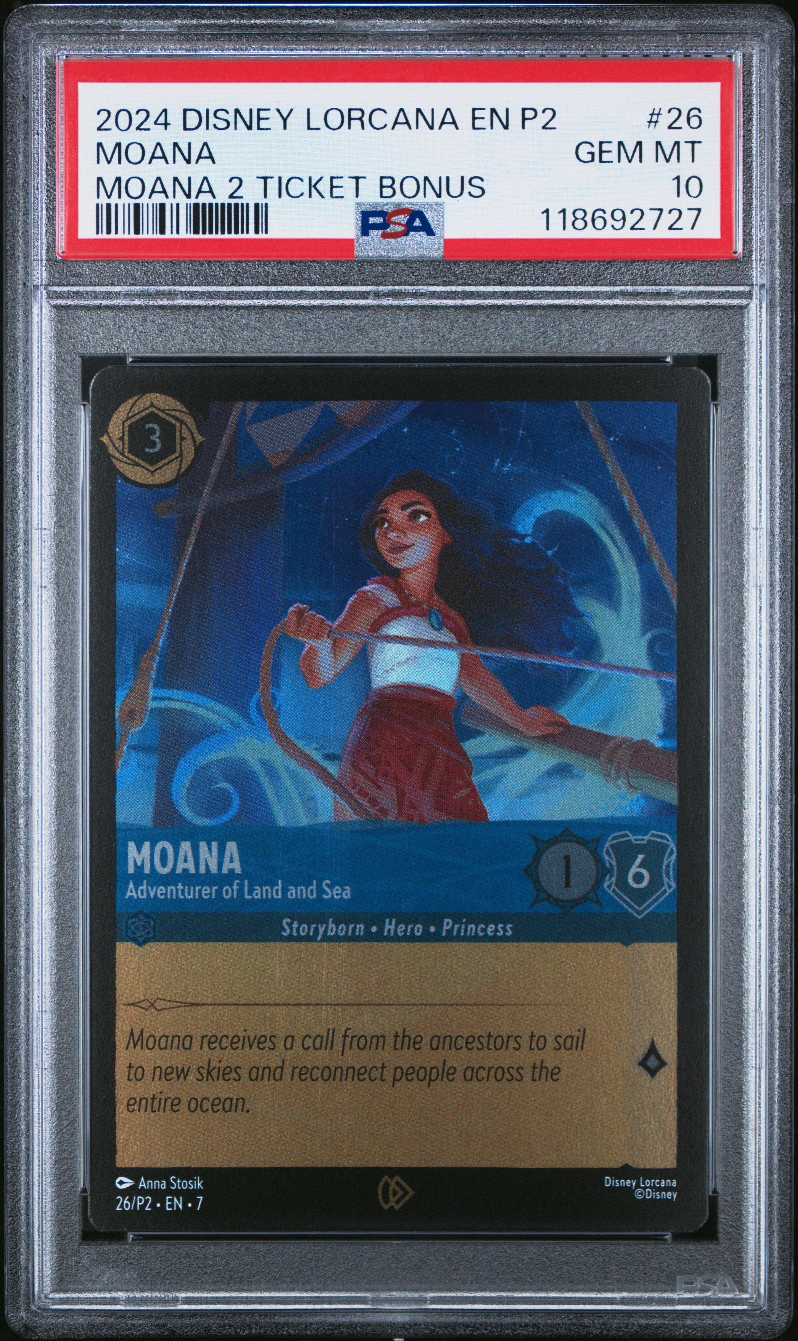 2024 Disney Lorcana En P2-promo 26 Moana - Adventurer Of Land And