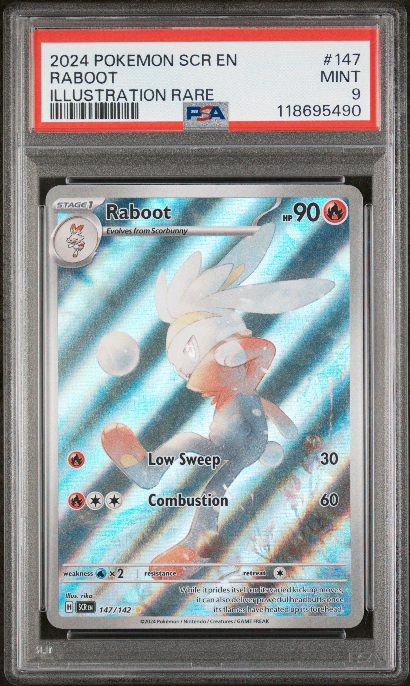 2024 Pokemon Scr En-stellar Crown 147 Raboot Illustration Rare PSA
