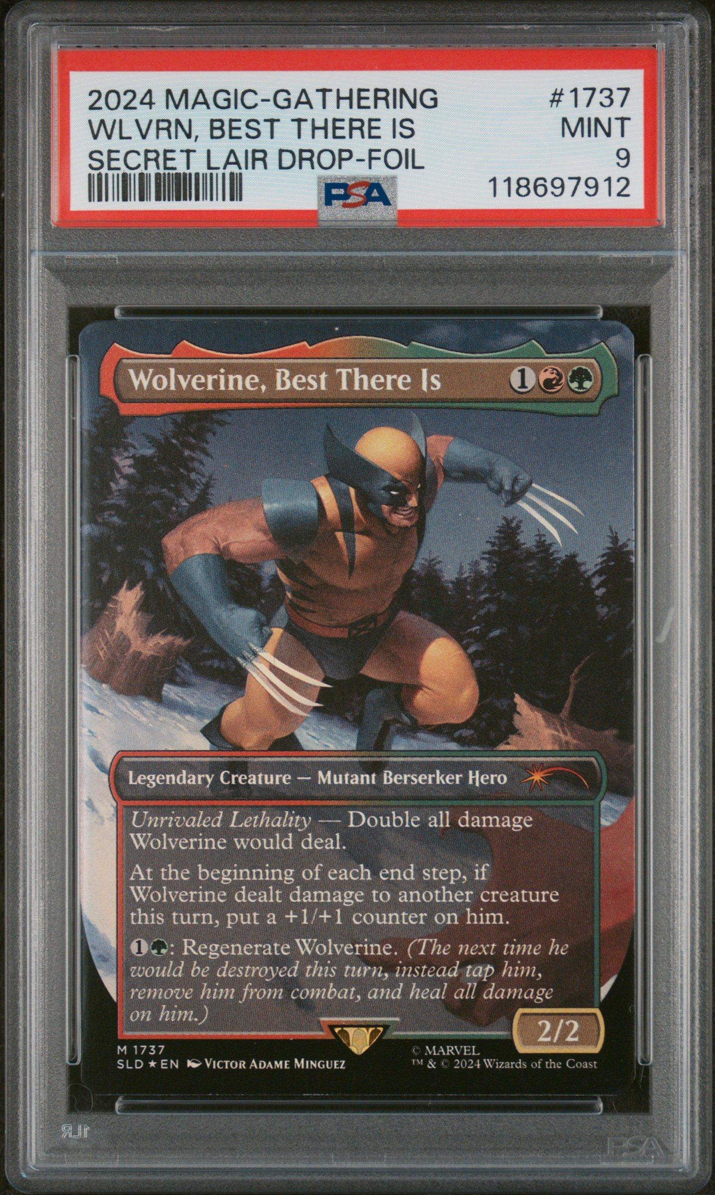 2024 Magic The Gathering Secret Lair Drop 1737 Wolverine, Best There Is Foil PSA 9