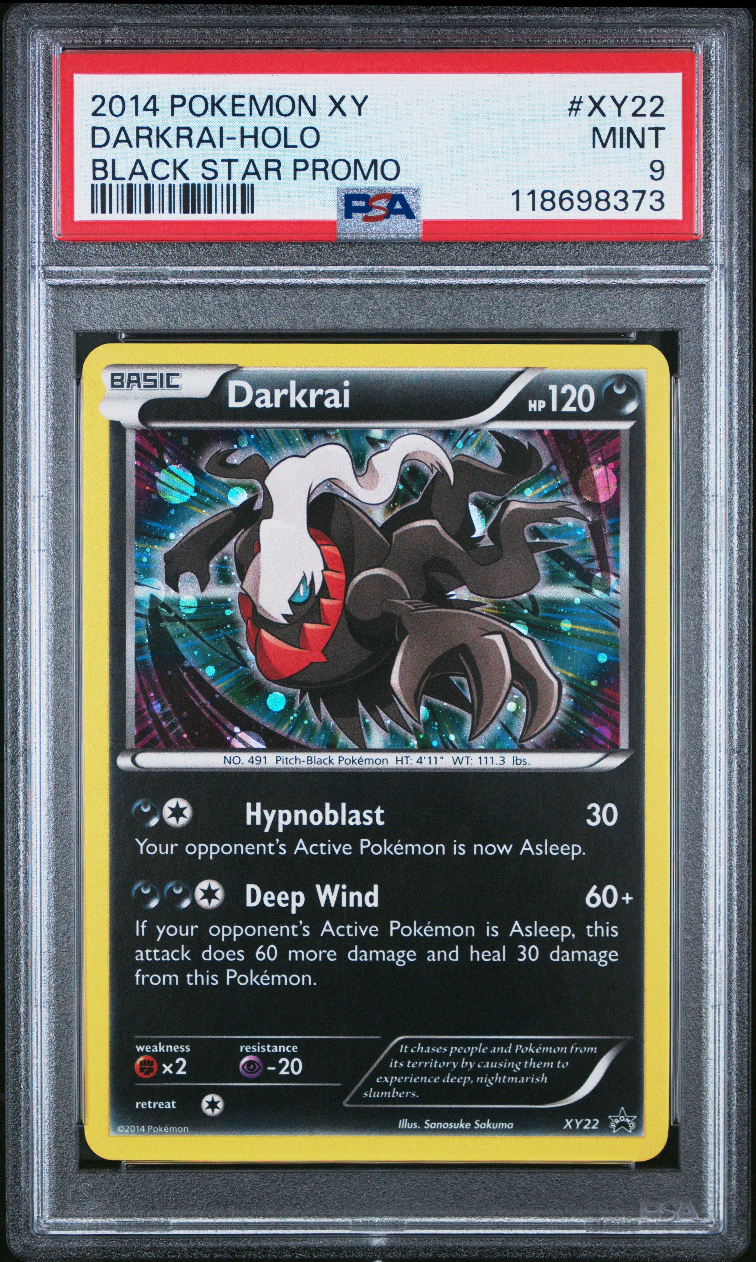 2014 Pokemon Xy Black Star Promo Xy22 Darkrai-holo PSA 9 Graded