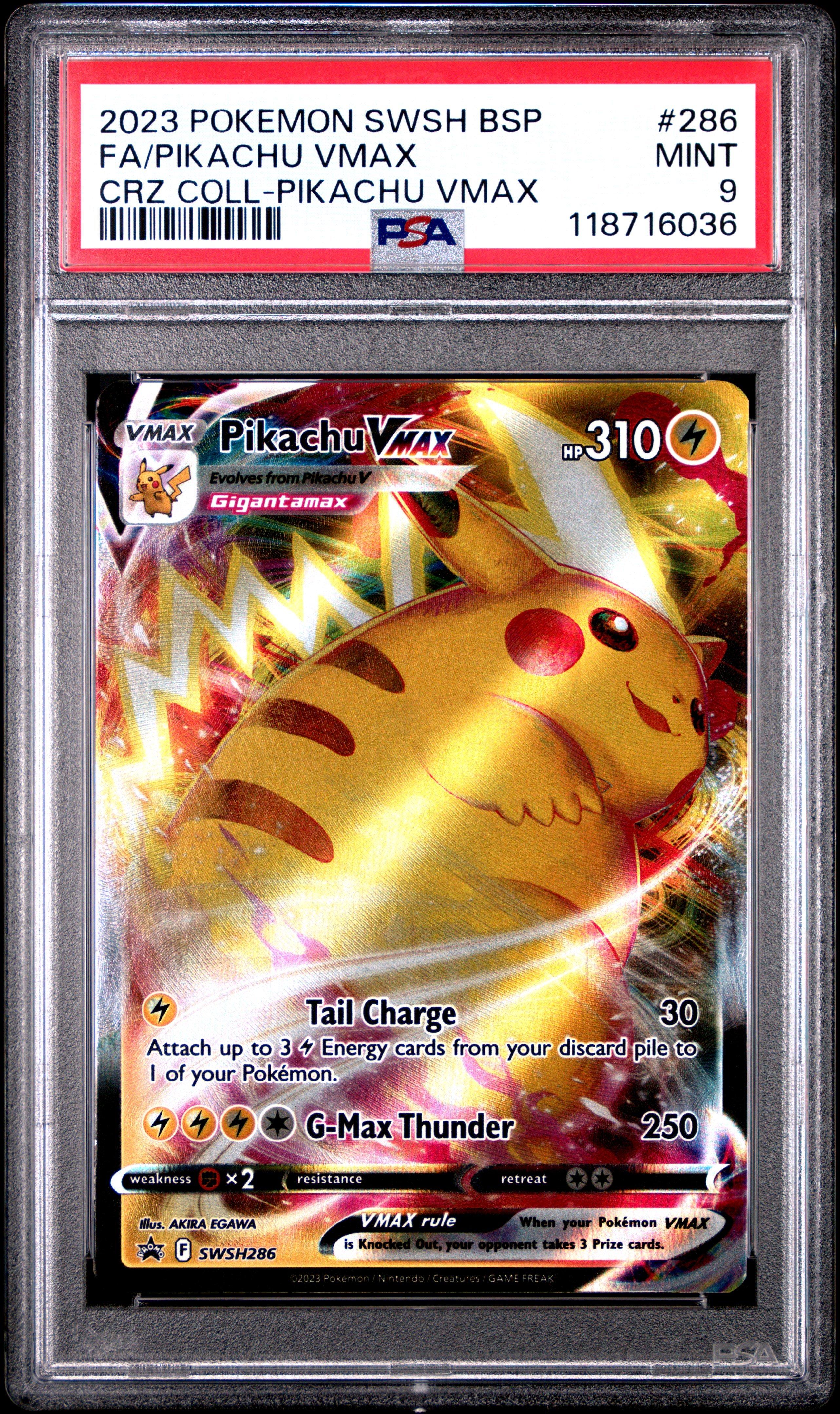 2023 Pokemon Swsh Black Star Promo 286 Full Art/pikachu Vmax Crown