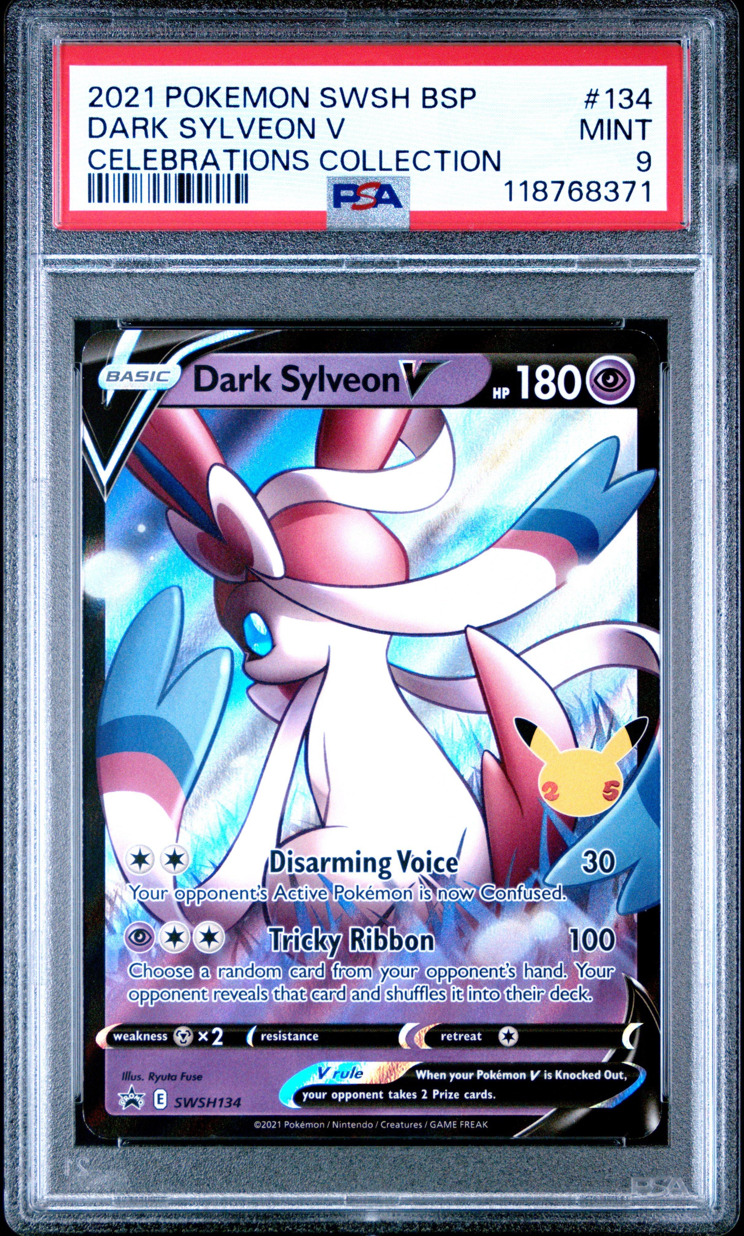 sylveon v pokemon card Japanese Valerie's CSR 232/184 Colorless Tricky Ribbon (100) Choose a random card from your opponents hand Dark Sylveon V CGC 7.5