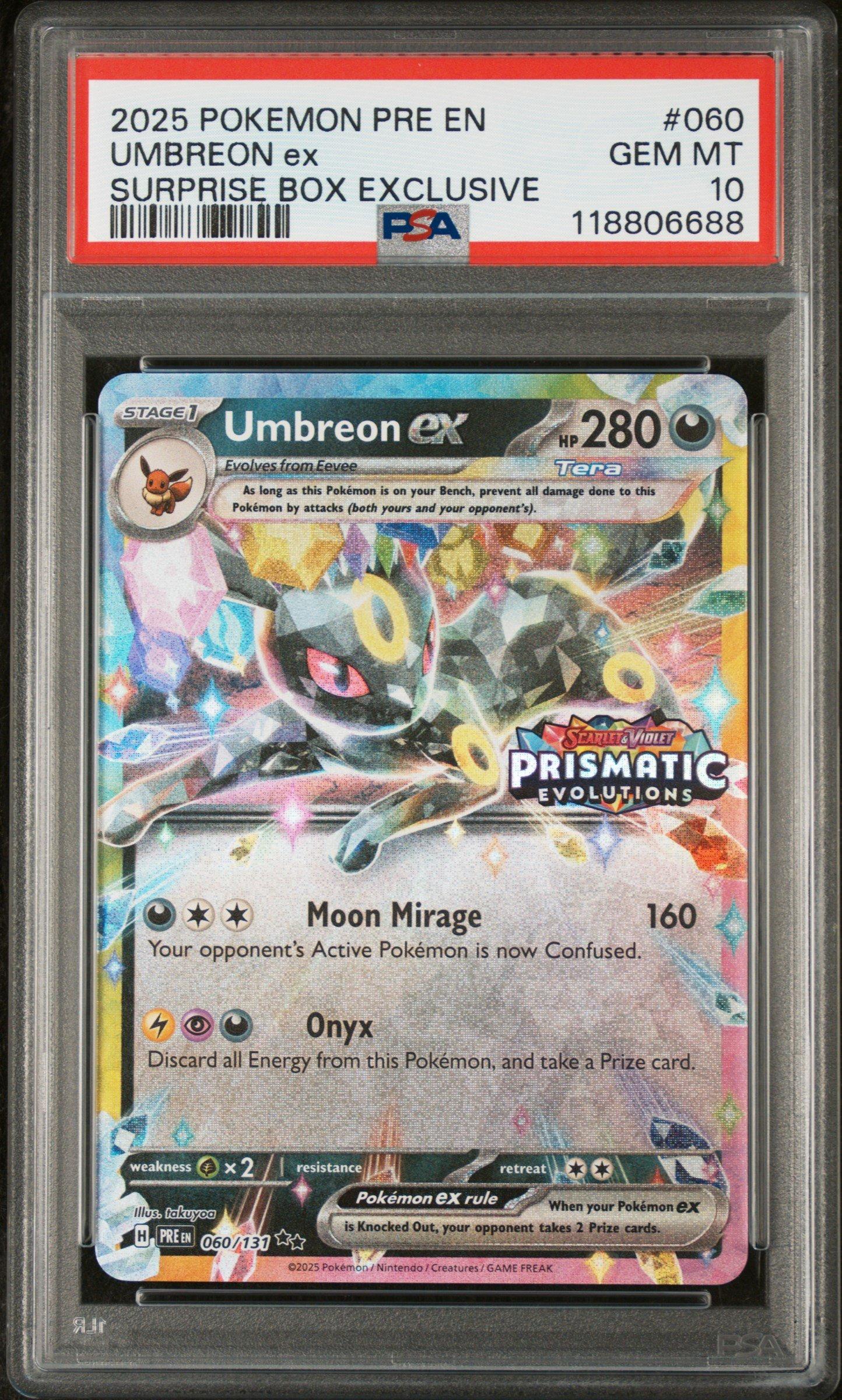 2025 Pokemon Pre En-prismatic Evolutions 060 Umbreon Ex Surprise