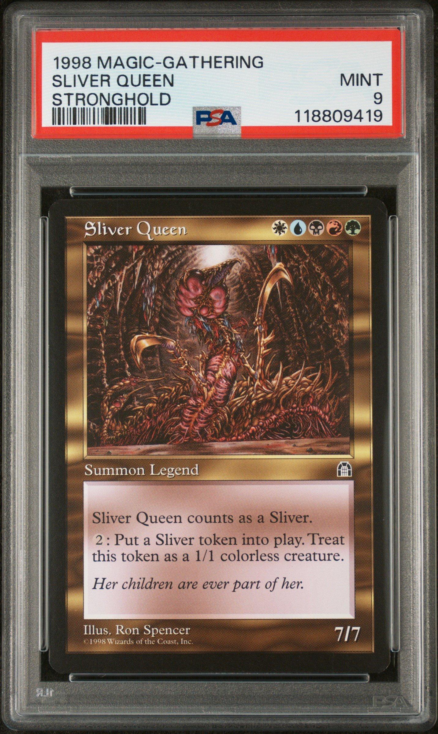 1998 Magic The Gathering Stronghold Sliver Queen PSA 9