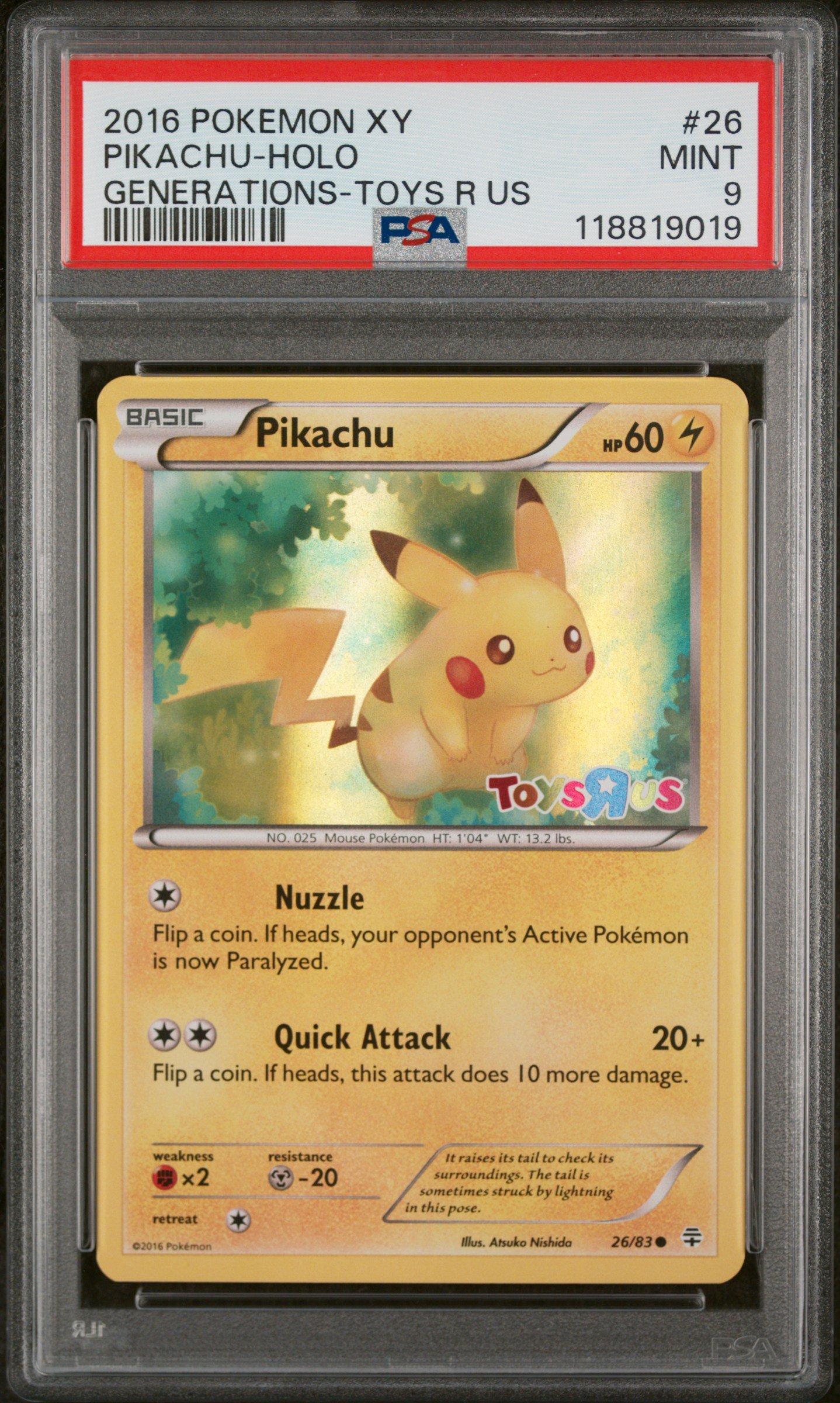 2016 Pokemon Xy Generations 26 Pikachu-holo Toys R Us PSA 9 Graded