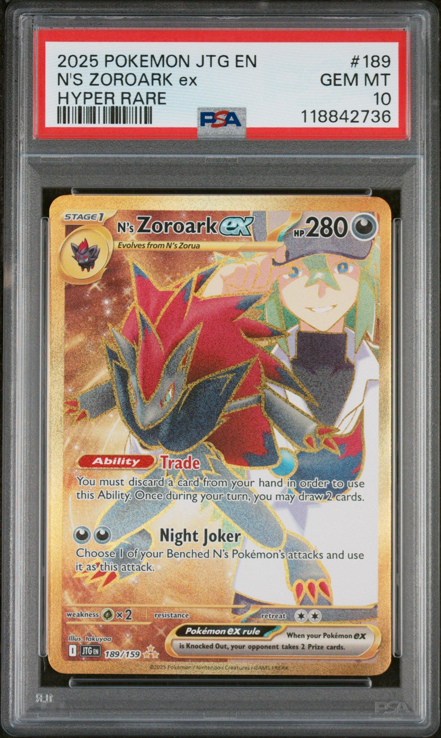 2025 Pokemon Jtg En-journey Together 189 N's Zoroark Ex Hyper Rare