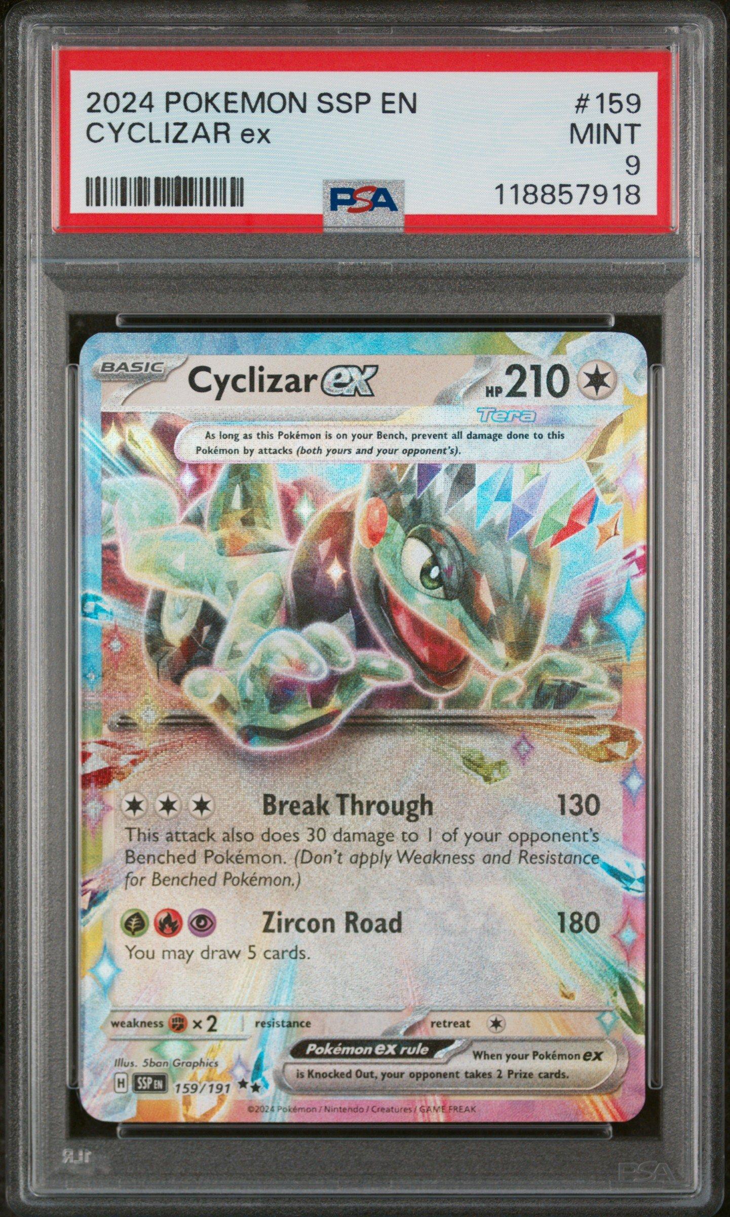 2024 Pokemon Ssp En-surging Sparks 159 Cyclizar Ex PSA 9 Graded