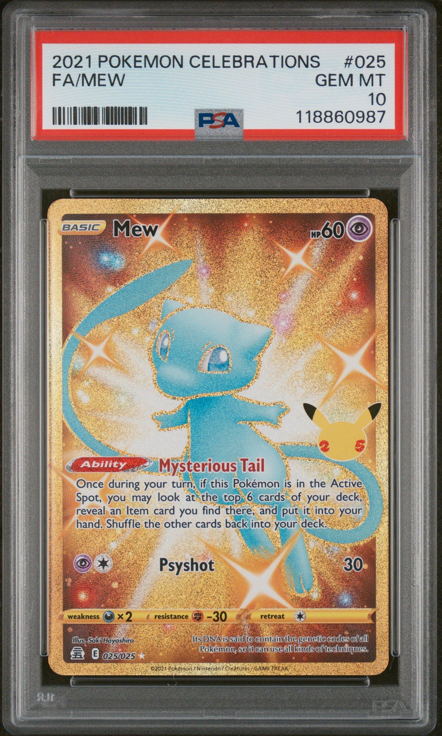 2021 Pokemon Celebrations 025 Full Art/mew PSA 10 Graded Card