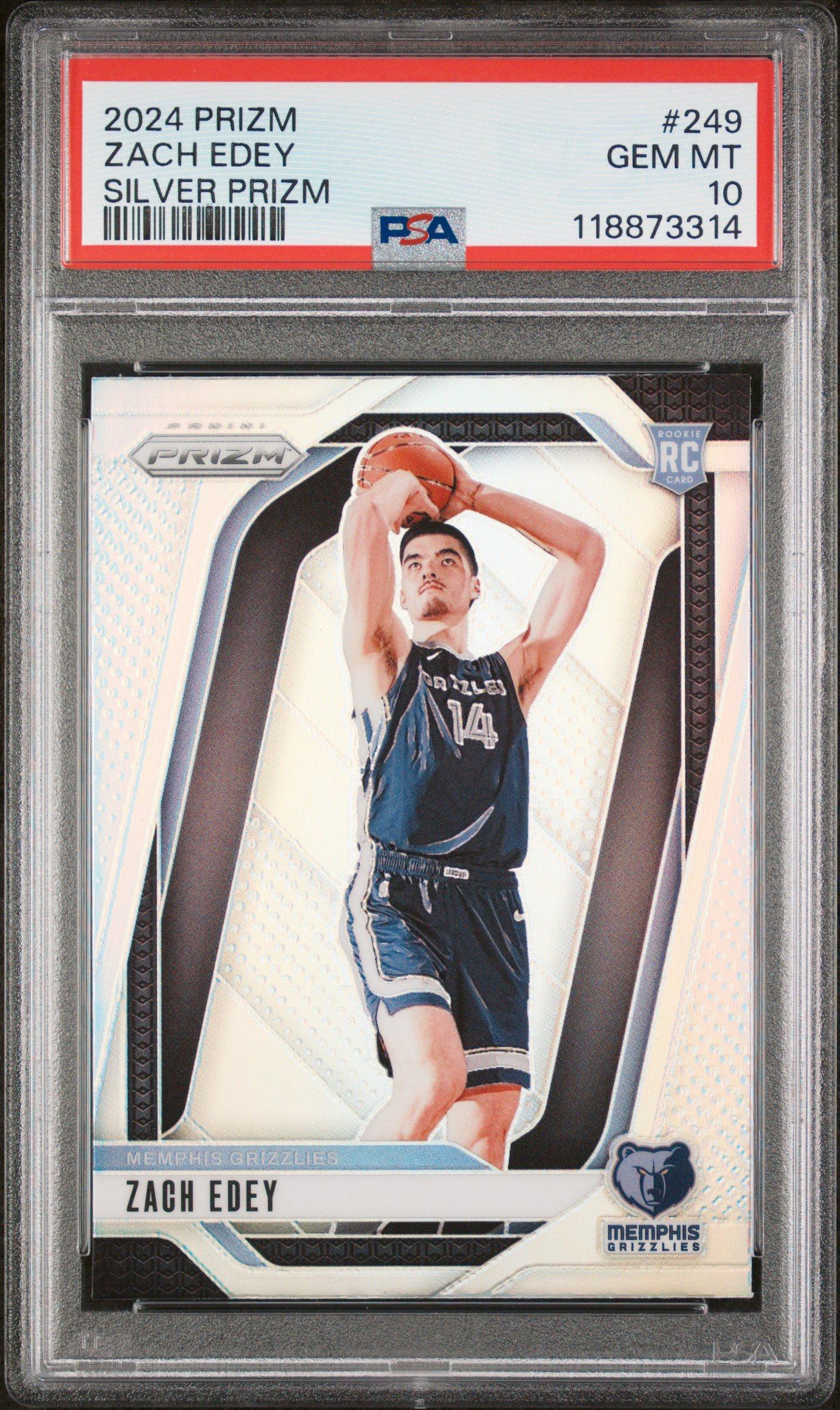 2024 Panini Prizm 249 Zach Edey Silver Prizm PSA 10