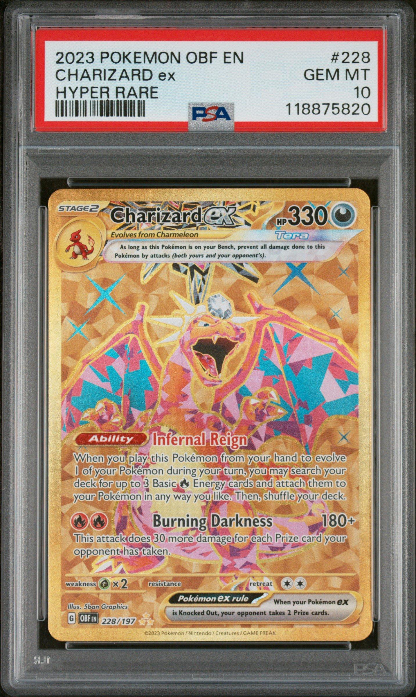 228 197 pokemon card Charizard ex 2023 Pokmon Scarlet & Violet Obsidian Flames Hyper Rare #228/ 197 (PSA or BGS Graded) - 2023