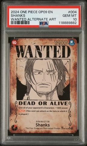 イ*ス様 2024 ONE PIECE WANTED シャンクス ALT ART 2024 One Piece Op09-emperors In The New World 004 Shanks