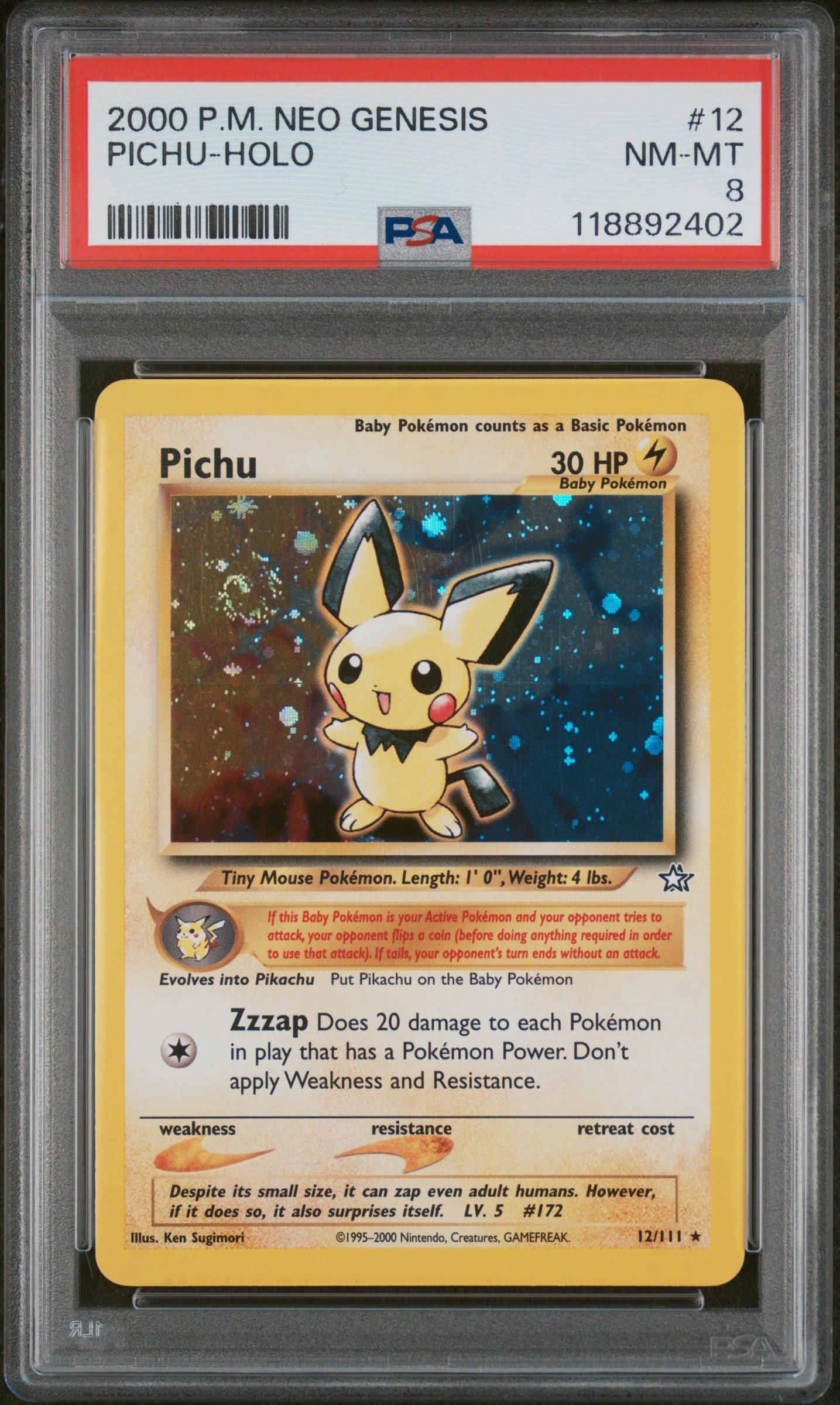 2000 Pokemon Neo Genesis 12 Pichu-holo PSA