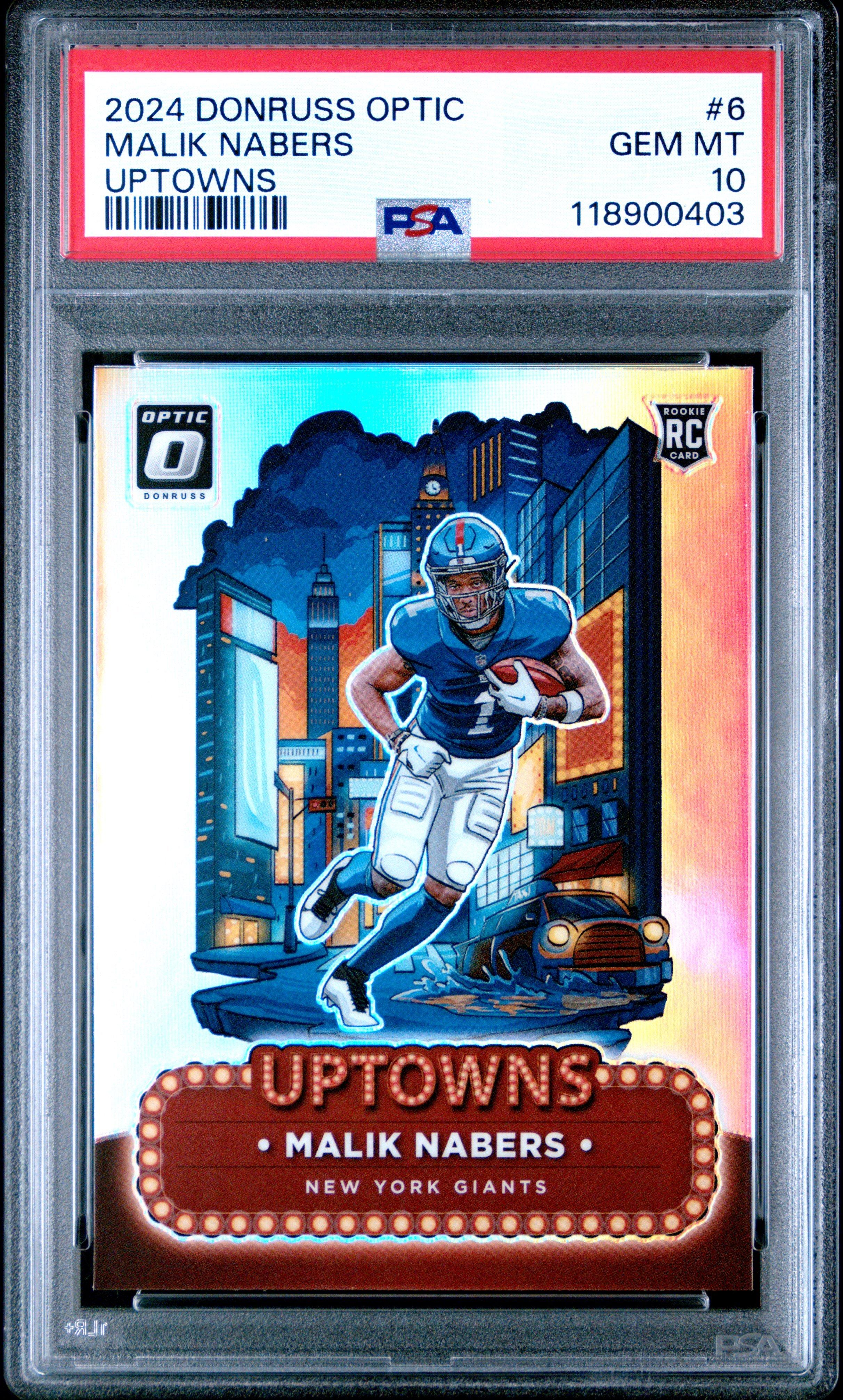 2024 Panini Donruss Optic Uptowns 6 Malik Nabers PSA 10 Graded