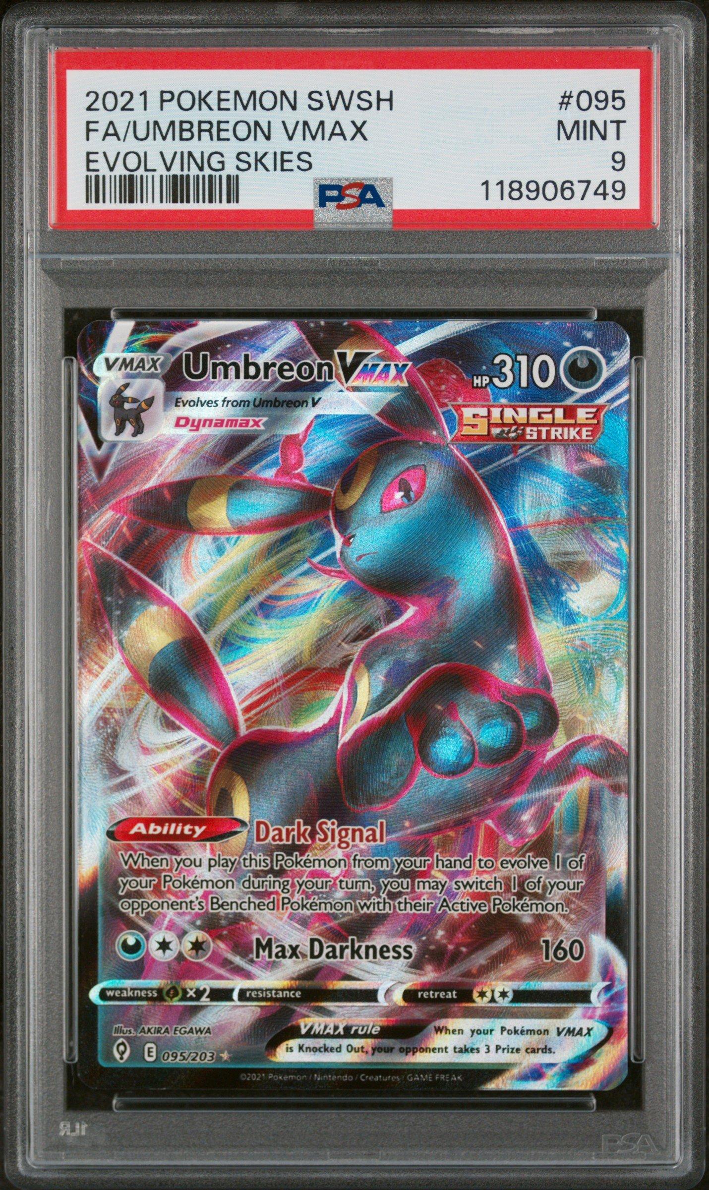2021 Pokemon Sword & Shield Evolving Skies 095 Full Art/umbreon Vmax PSA