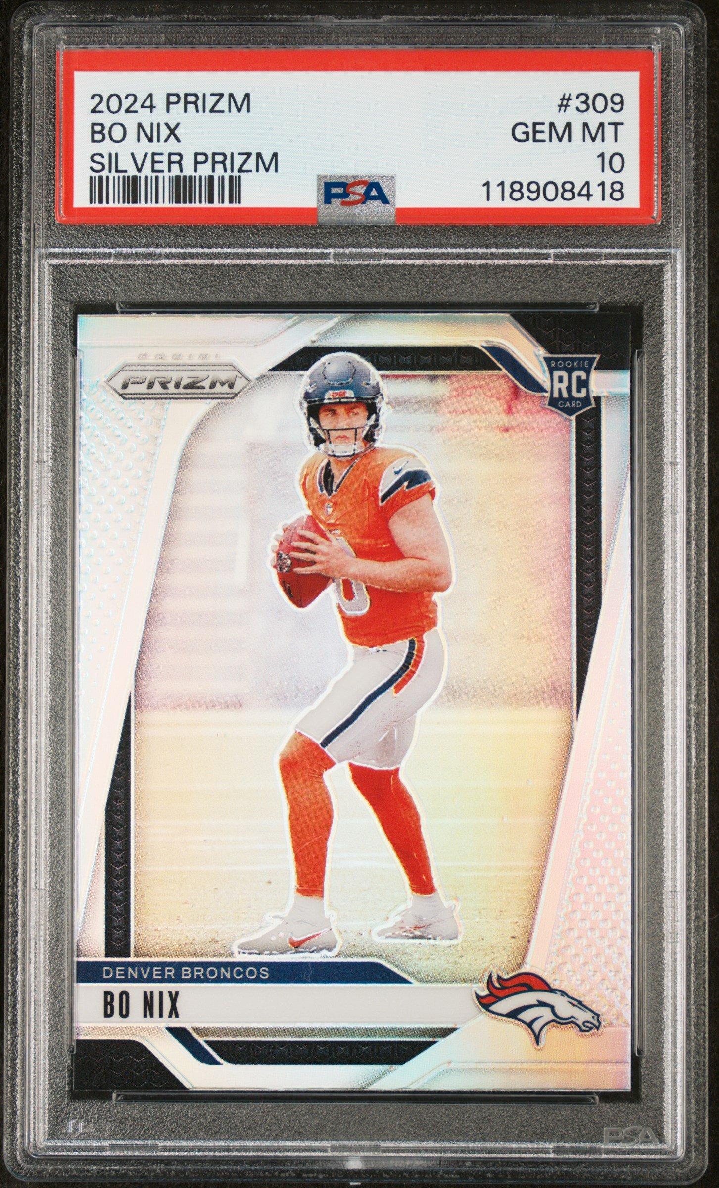 2024 Panini Prizm 309 Bo Nix Silver Prizm PSA 10 | GameStop