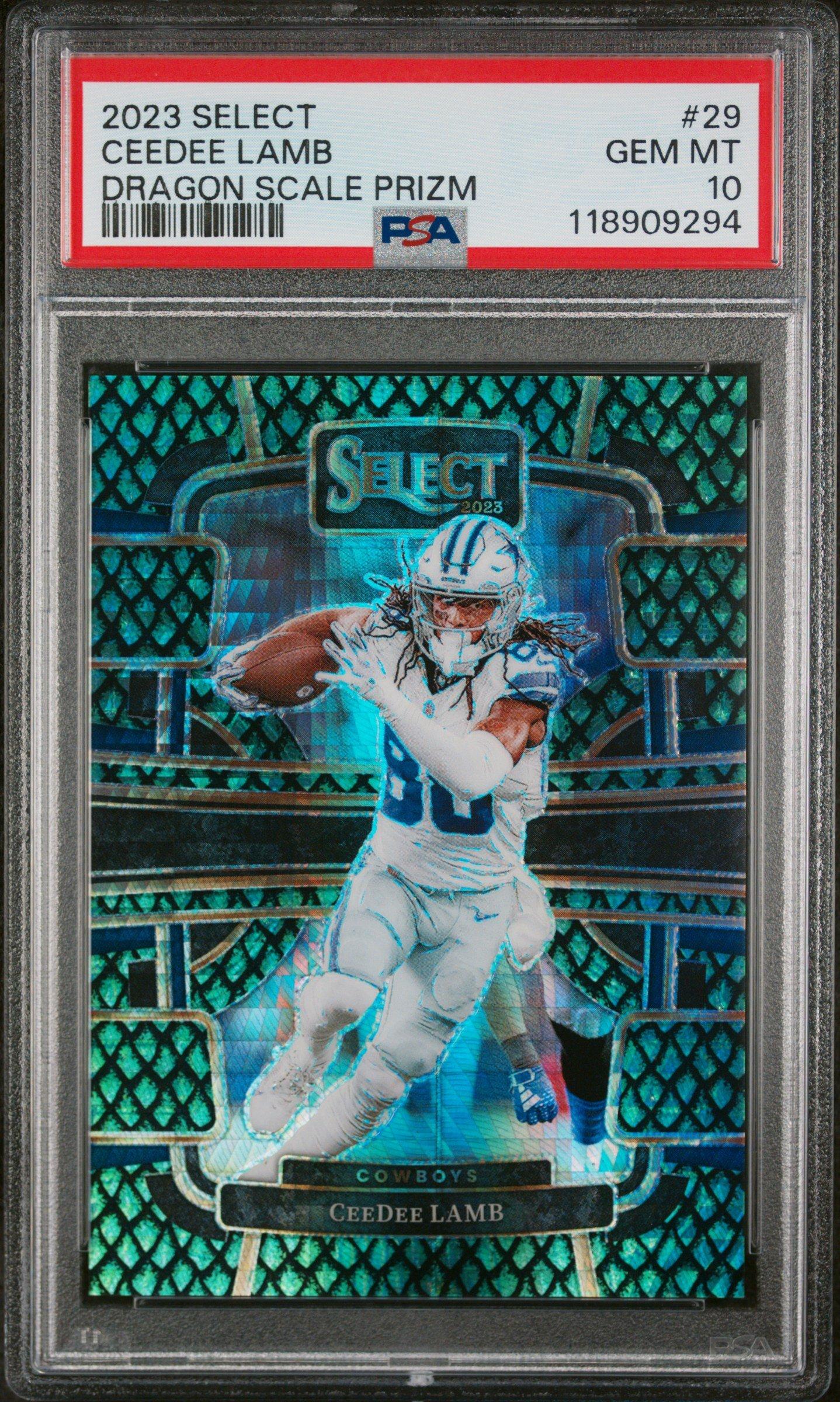 2023 Panini Select 29 Ceedee Lamb Dragon Scale Prizm PSA 10