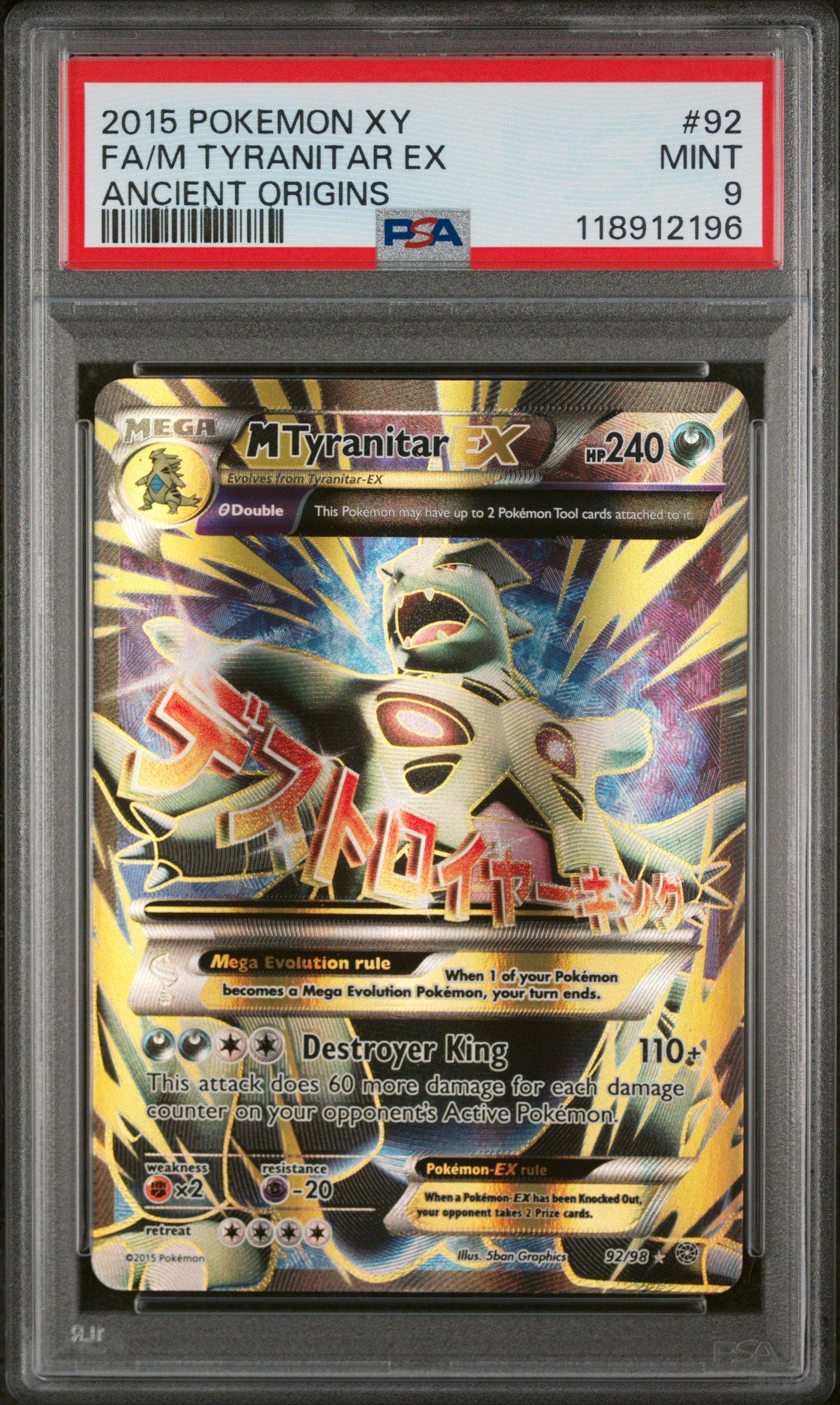 2015 Pokemon Xy Ancient Origins 92 Full Art/m Tyranitar Ex PSA