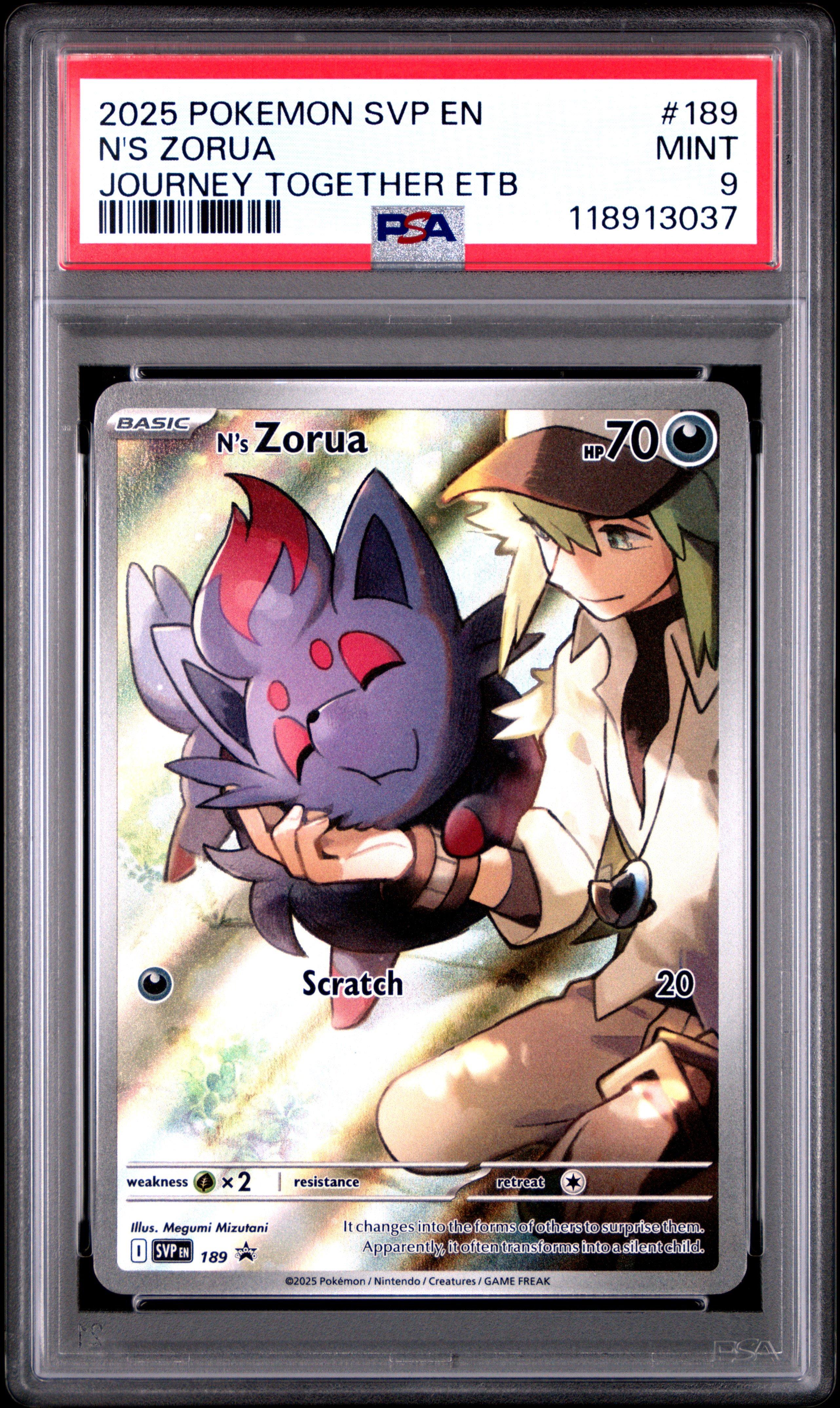 2025 Pokemon Svp En-sv Black Star Promo 189 N's Zorua Journey