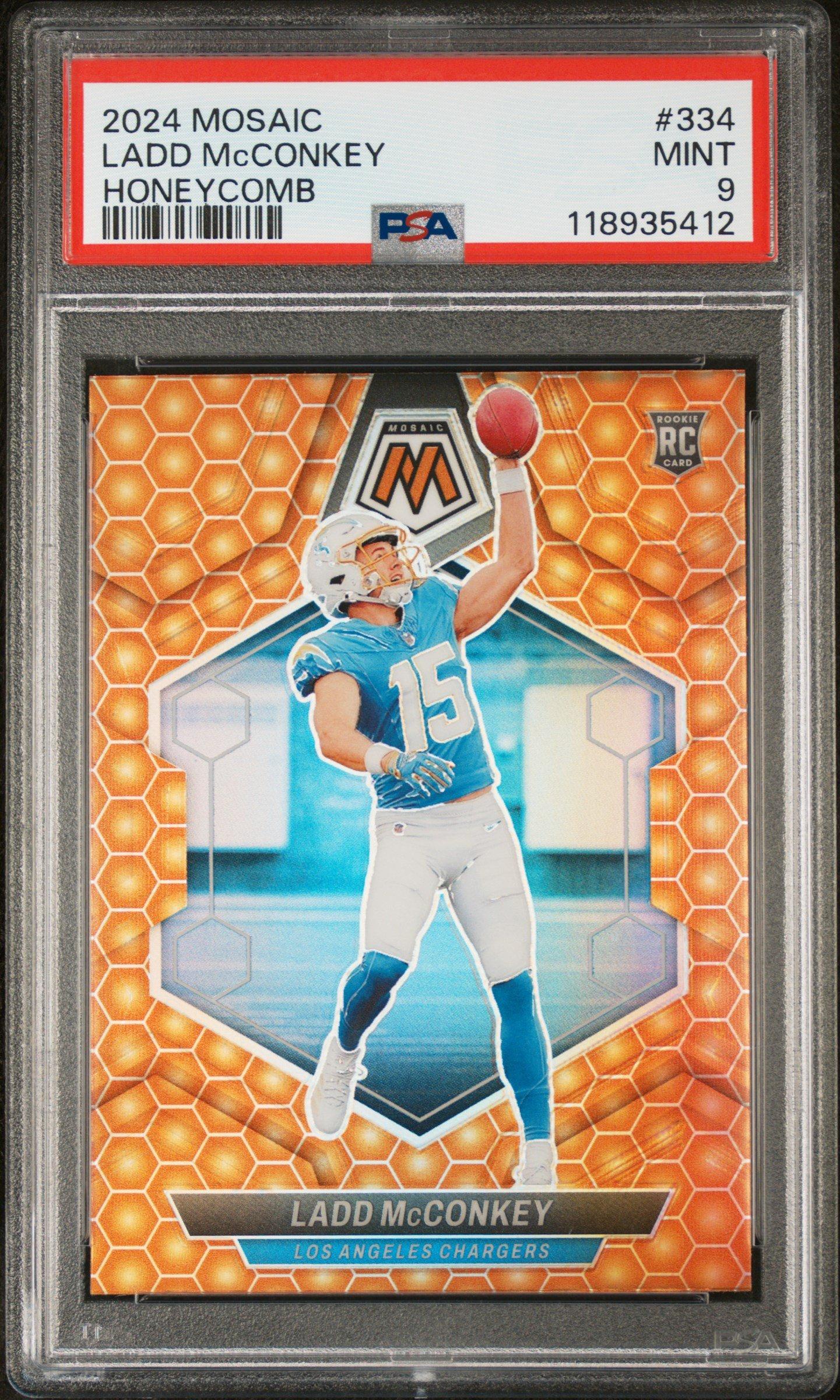2024 Panini Mosaic 334 Ladd Mcconkey Honeycomb PSA 9