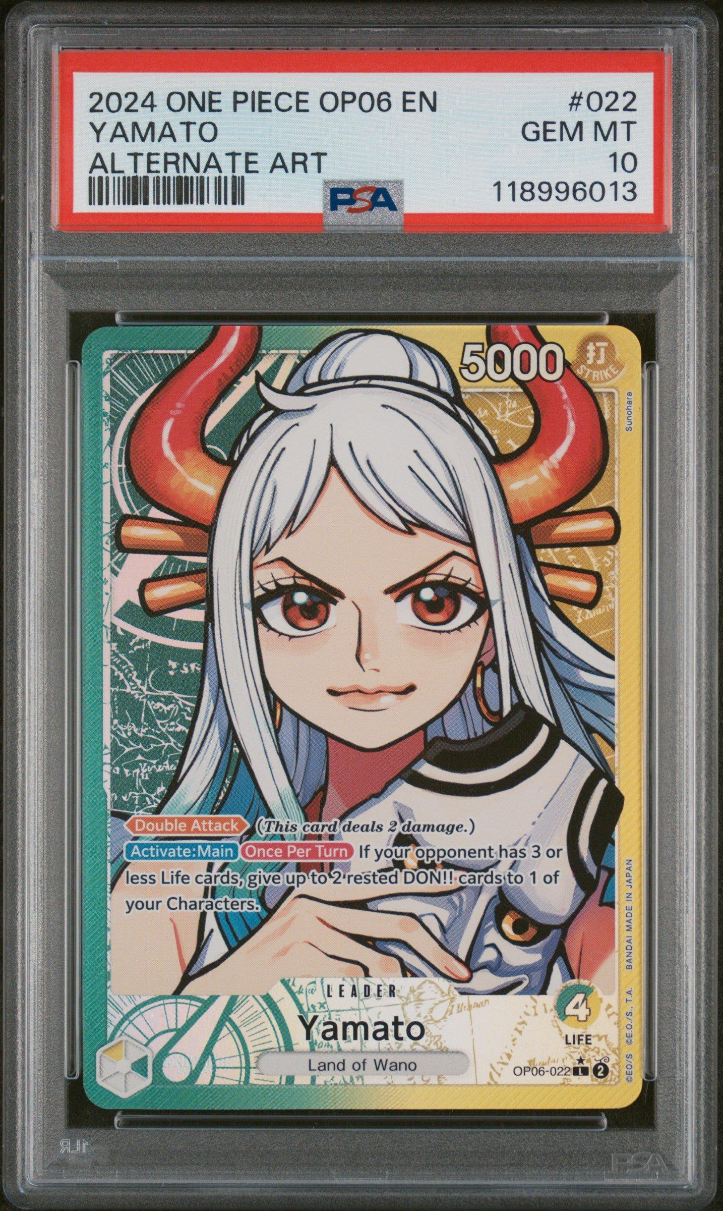CGC 10 PSA10相当 ヤマト L OP06-022 ジャンプ a544 2024 One Piece Op06-wings Of The Captain 022 Yamato Alternate Art