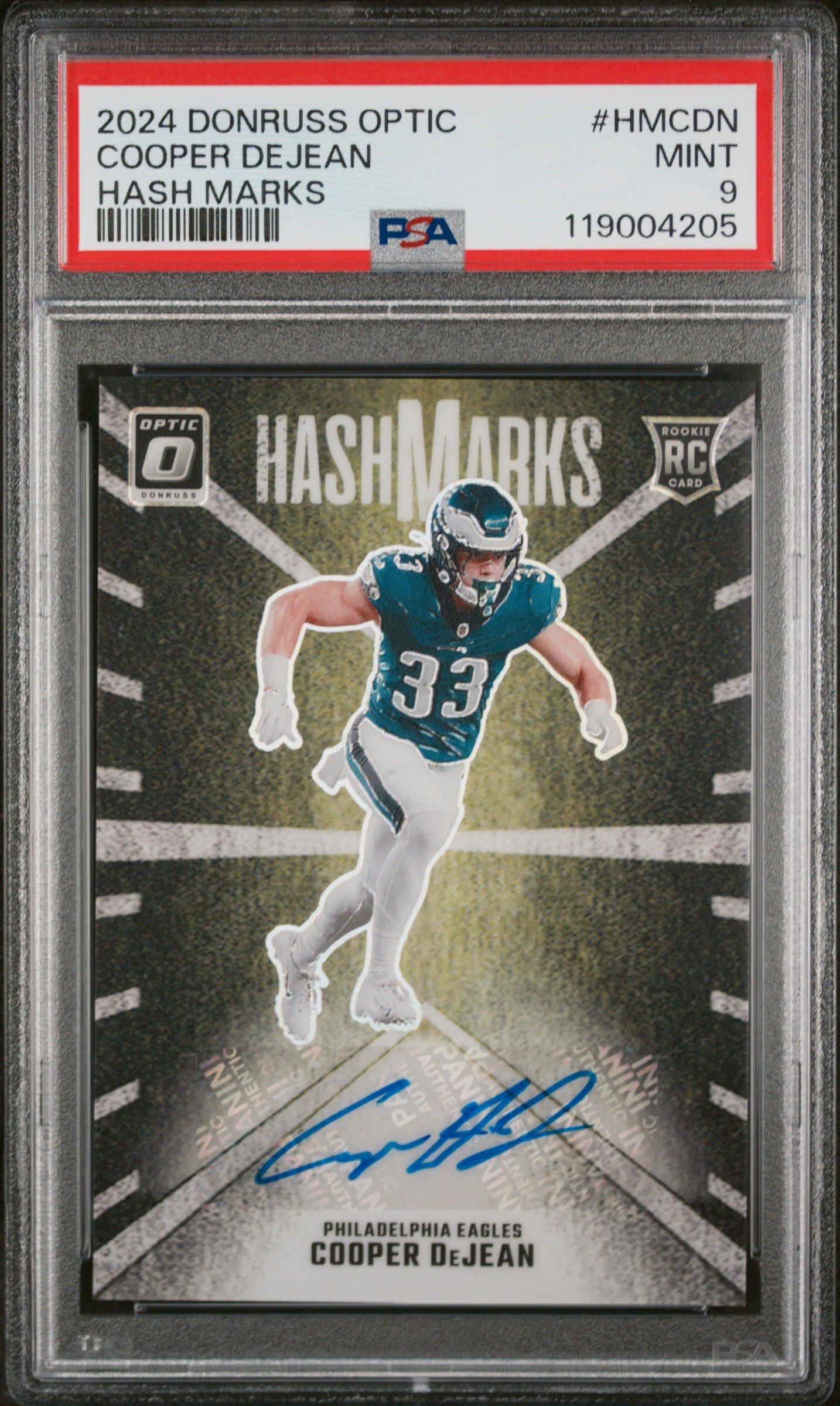 2024 Panini Donruss Optic Hash Marks Hmcdn Cooper Dejean PSA 9