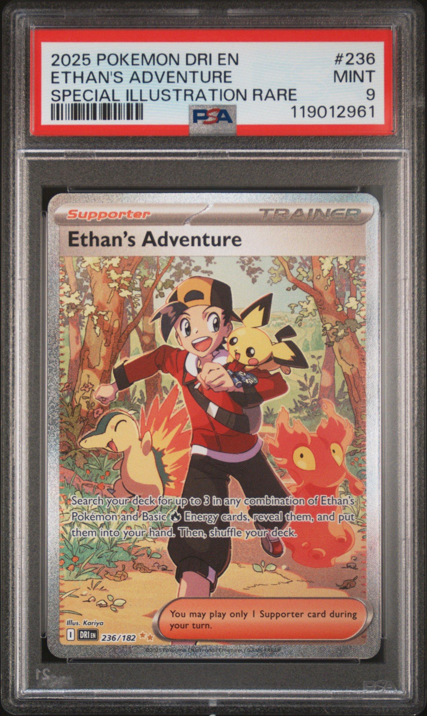2025 Pokemon Dri En-destined Rivals 236 Ethan's Adventure Special Illustration Rare PSA
