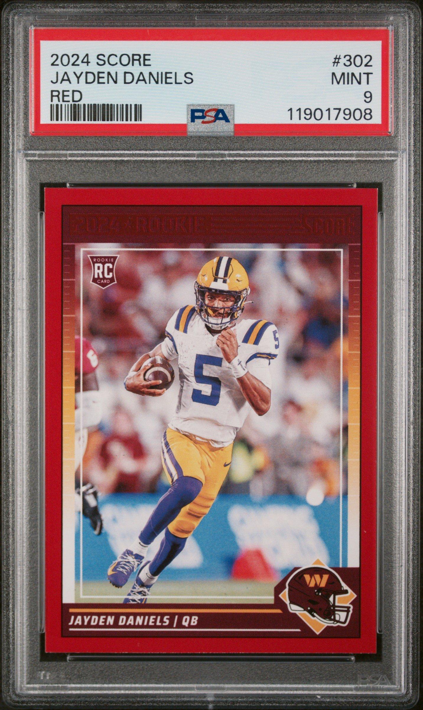 2024 Panini Score 302 Jayden Daniels Red PSA 9