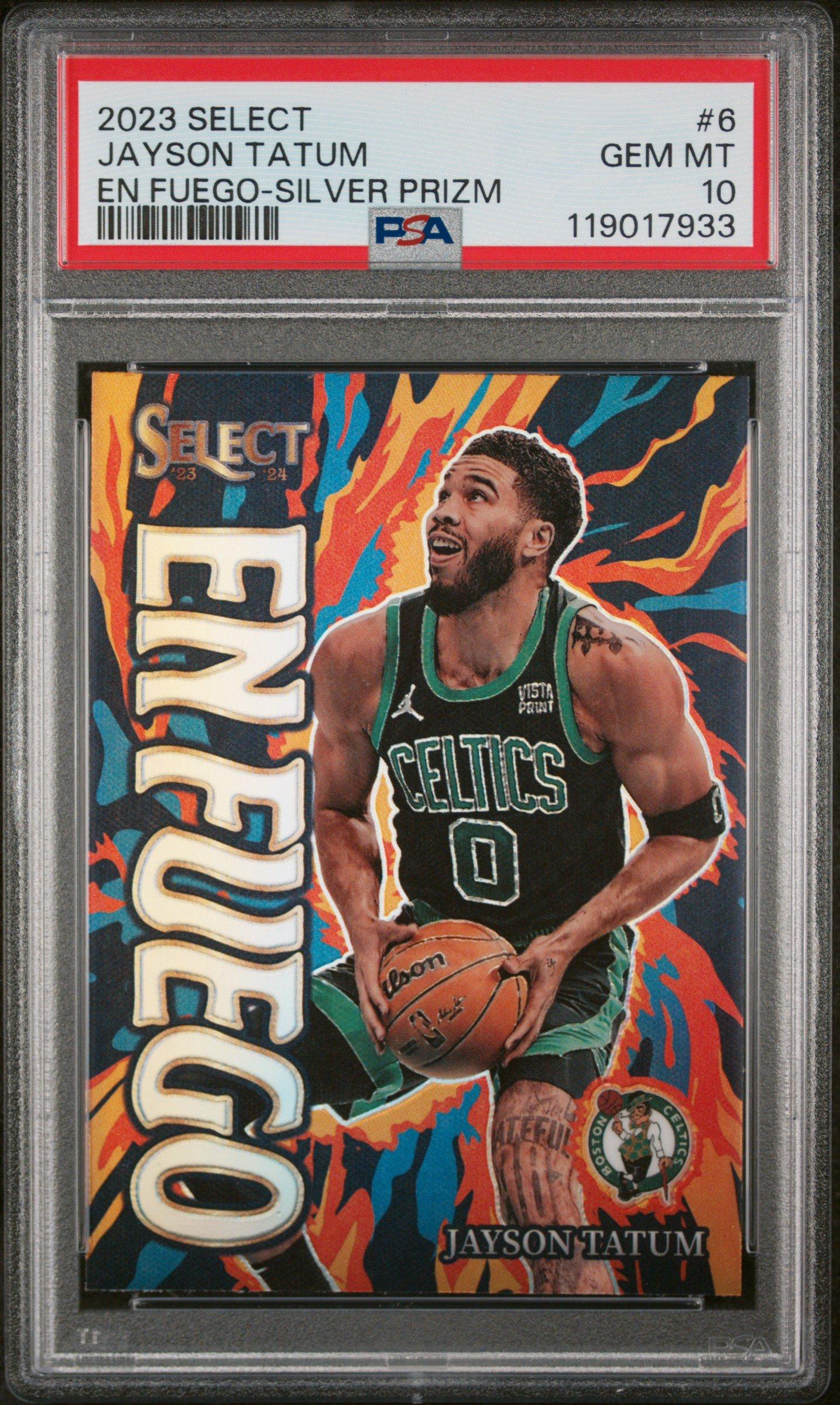 2023 Panini Select En Fuego 6 Jayson Tatum Silver Prizm PSA 10