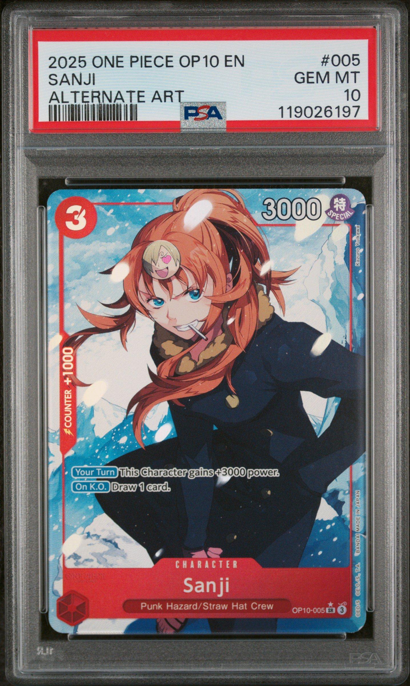2025 One Piece Op10-royal Blood 005 Sanji Alternate Art PSA 10