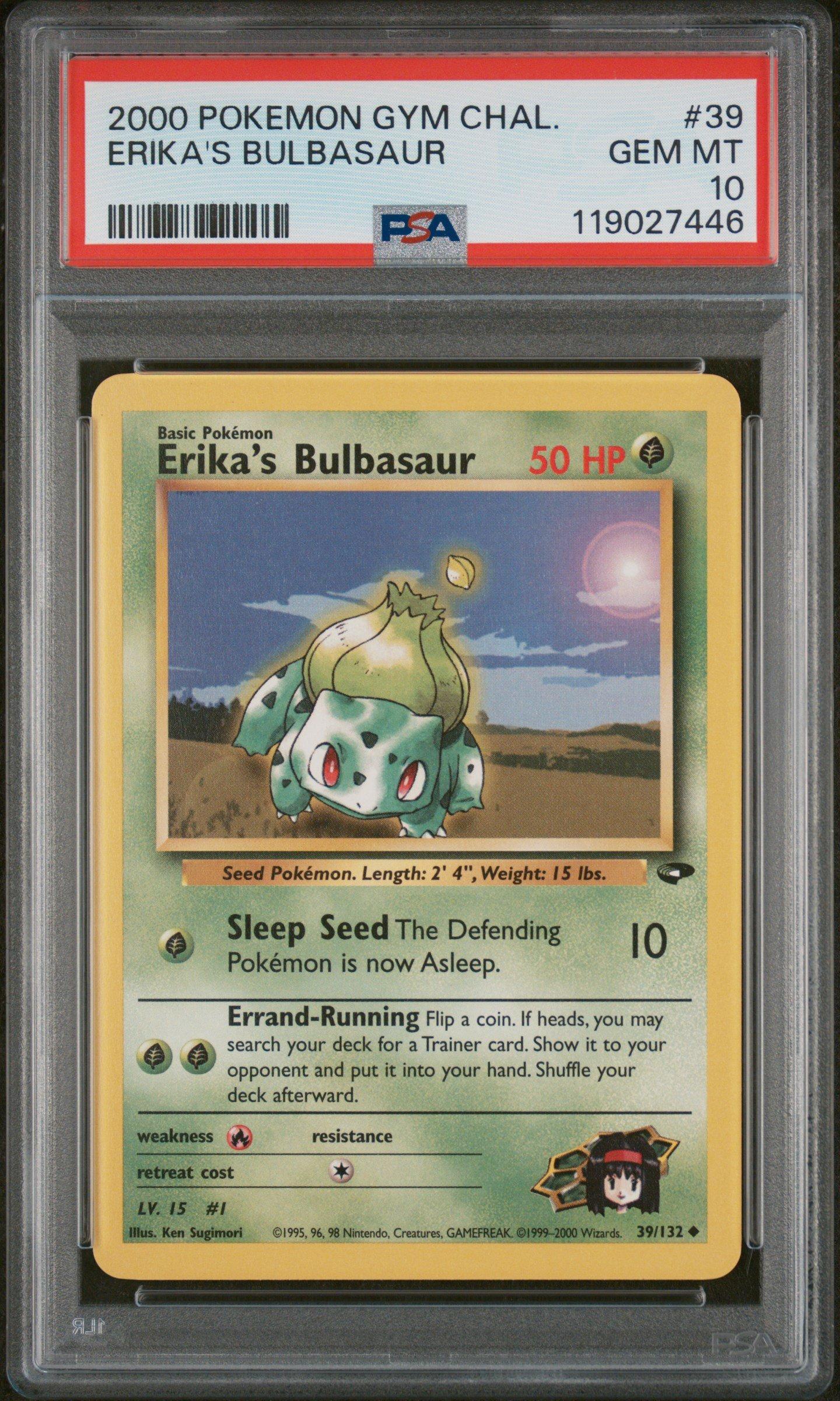 2000 Pokemon Gym Challenge 39 Erika's Bulbasaur PSA