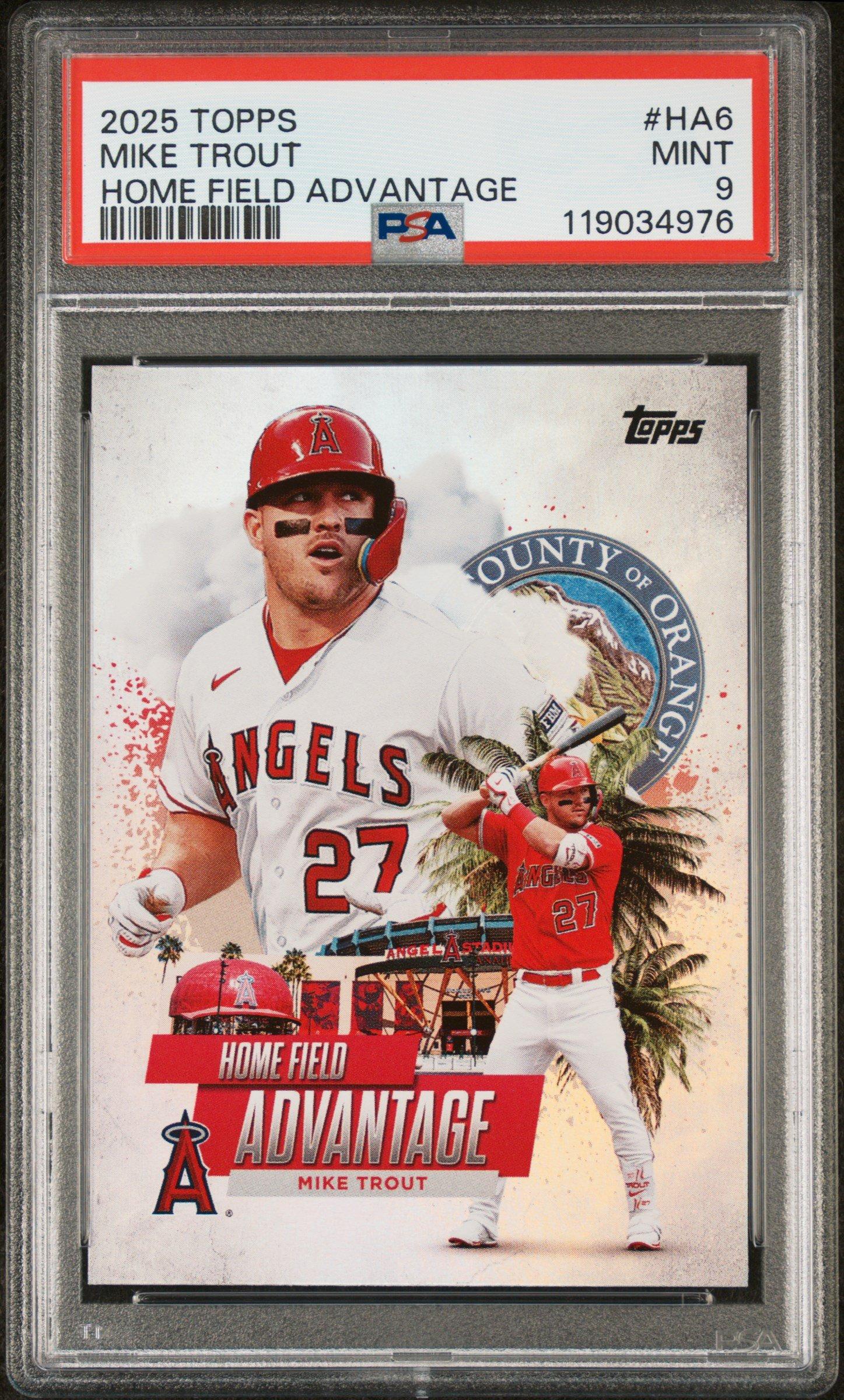 2025 Topps Home Field Advantage Ha6 Mike Trout PSA 9