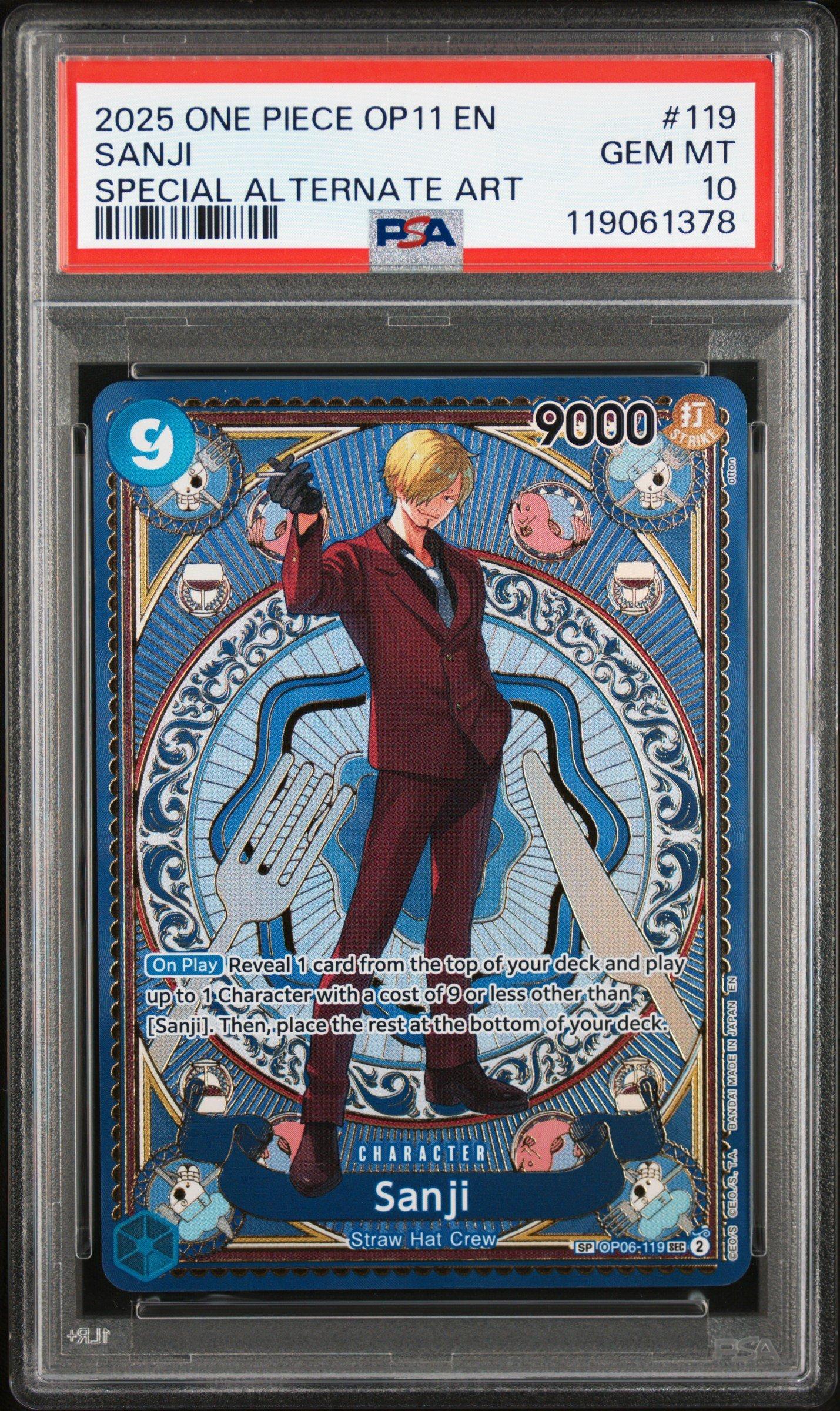 2025 One Piece Op11-a Fist Of Divine Speed 119 Sanji Special Alternate Art PSA 10