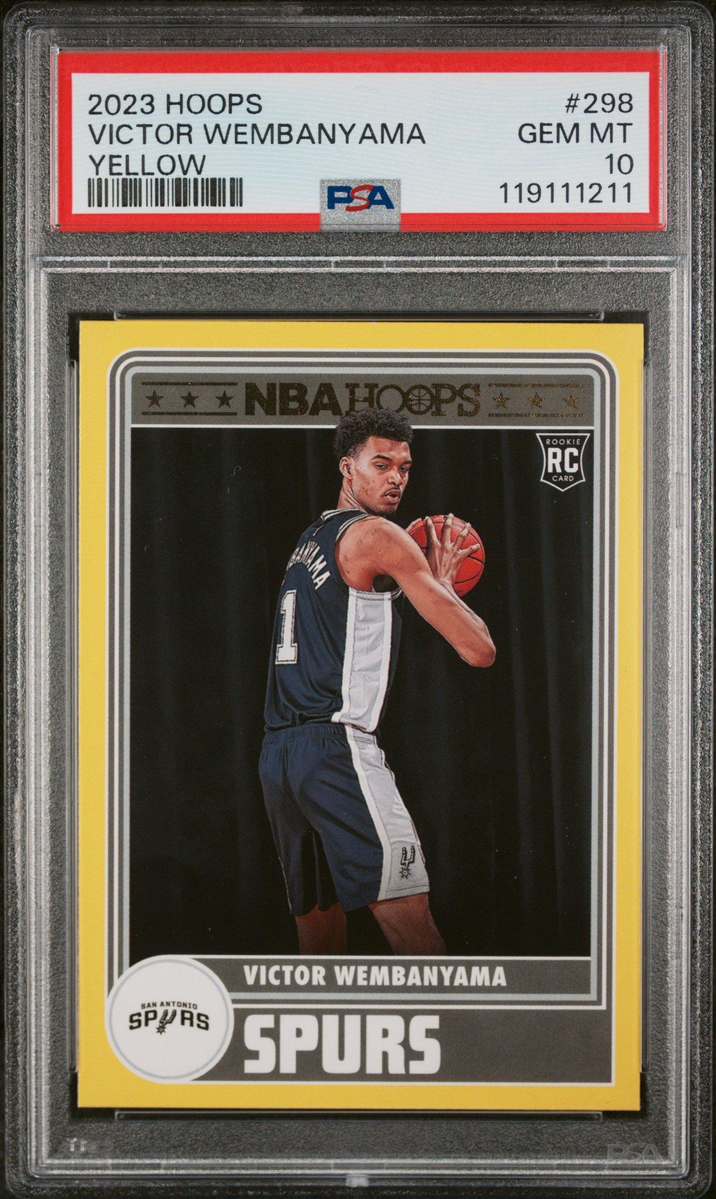 2023 Panini Nba Hoops 298 Victor Wembanyama Yellow PSA 10 Graded