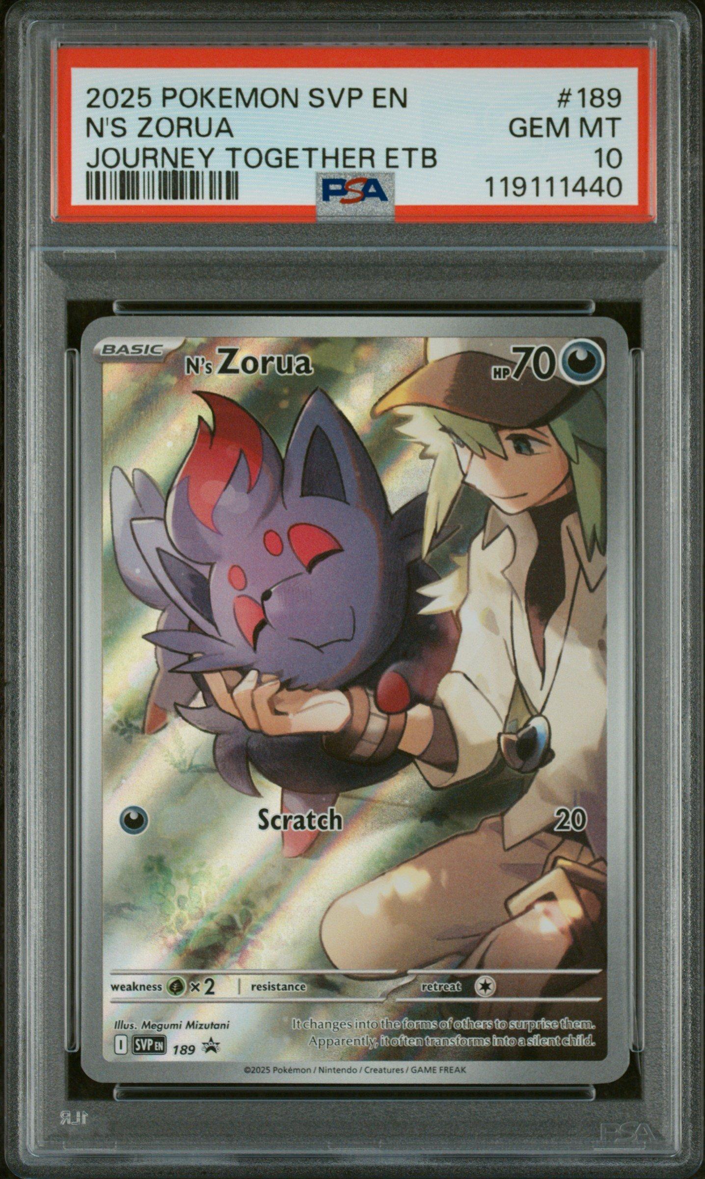 2025 Pokemon Svp En-sv Black Star Promo 189 N's Zorua Journey