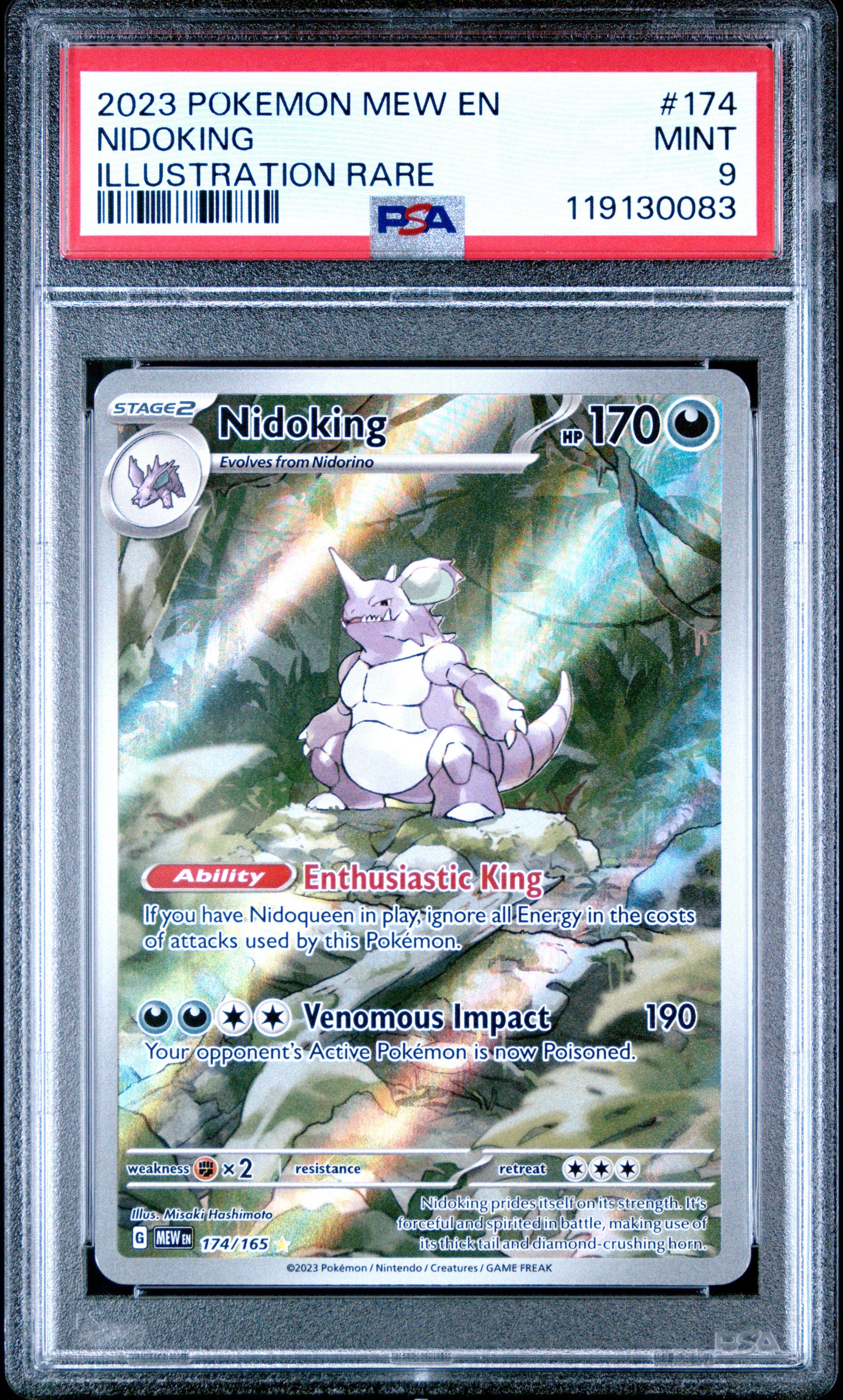 2023 Pokemon Mew En-151 174 Nidoking Illustration Rare PSA 9 Graded Card |  GameStop