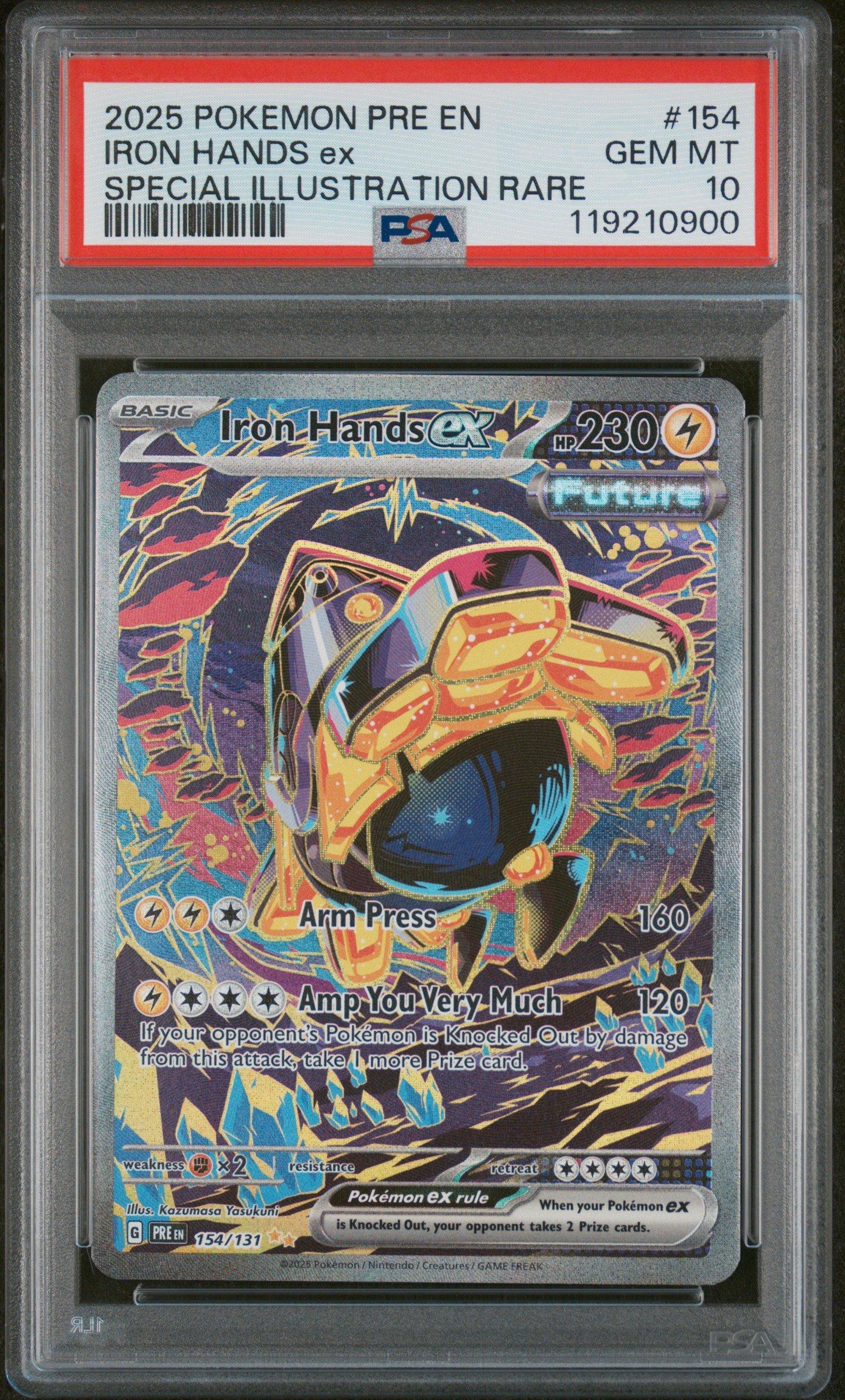 2025 Pokemon Pre En-prismatic Evolutions 154 Iron Hands Ex Special