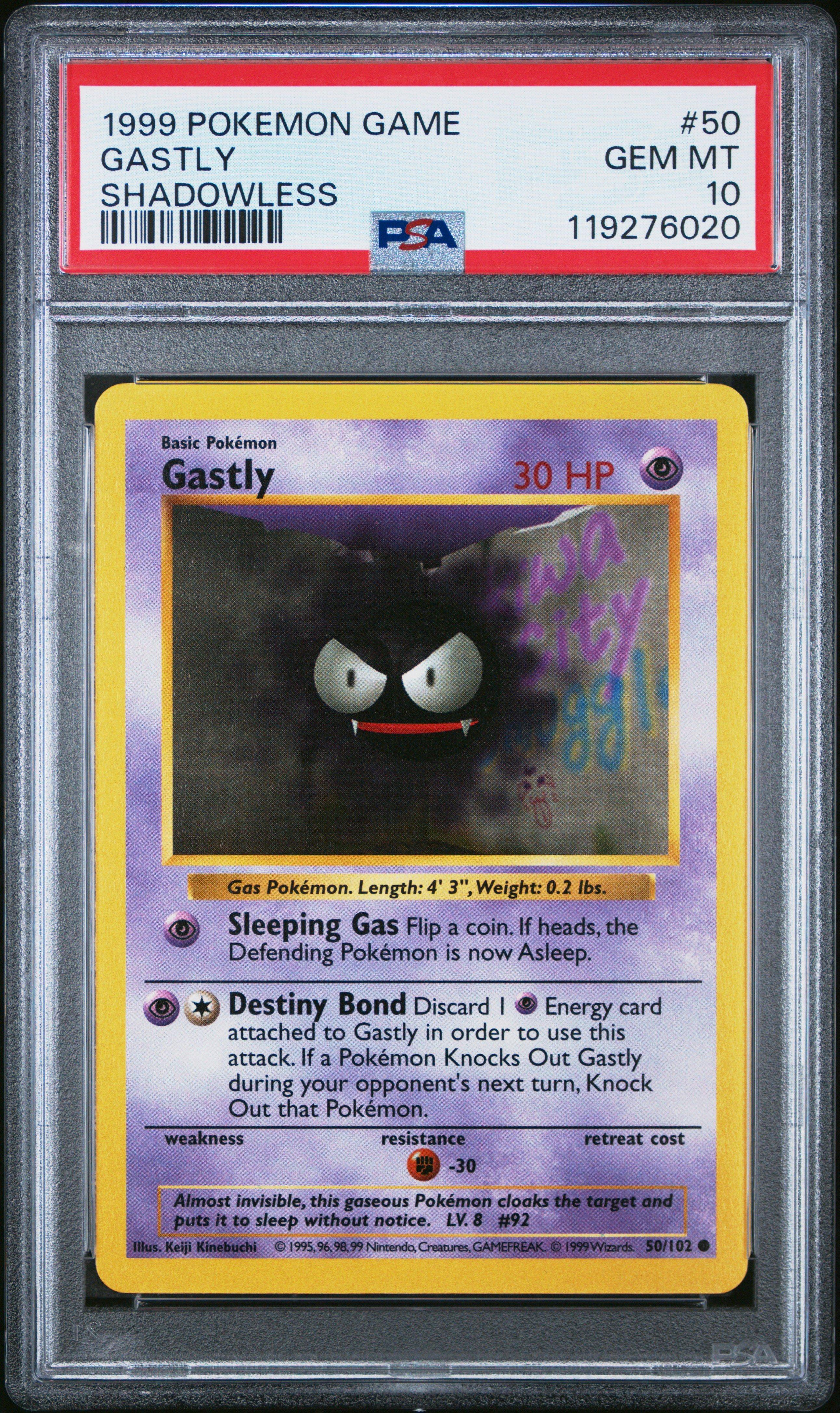 1999 Pokemon Game 50 Gastly Shadowless PSA 10 Graded Card | GameStop