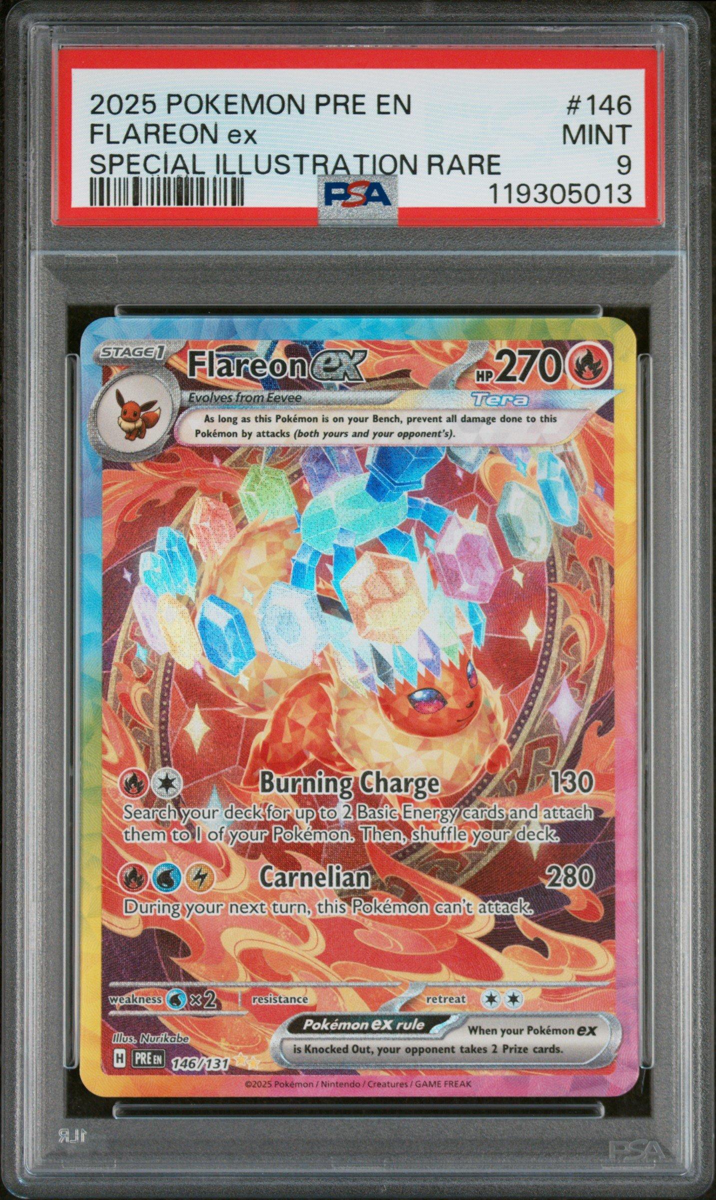 2025 Pokemon Pre En-prismatic Evolutions 146 Flareon Ex Special
