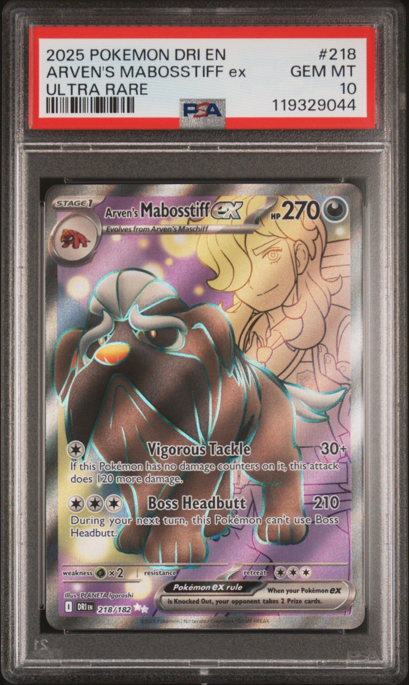 2025 Pokemon Dri En-destined Rivals 218 Arven's Mabosstiff Ex