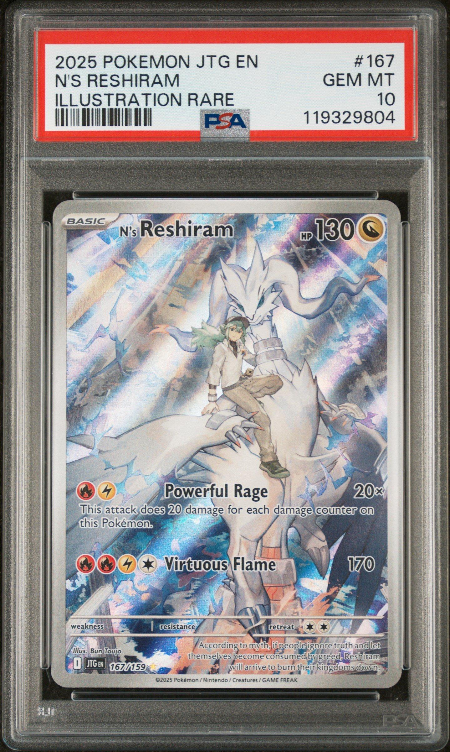 2025 Pokemon Jtg En-journey Together 167 N's Reshiram Illustration