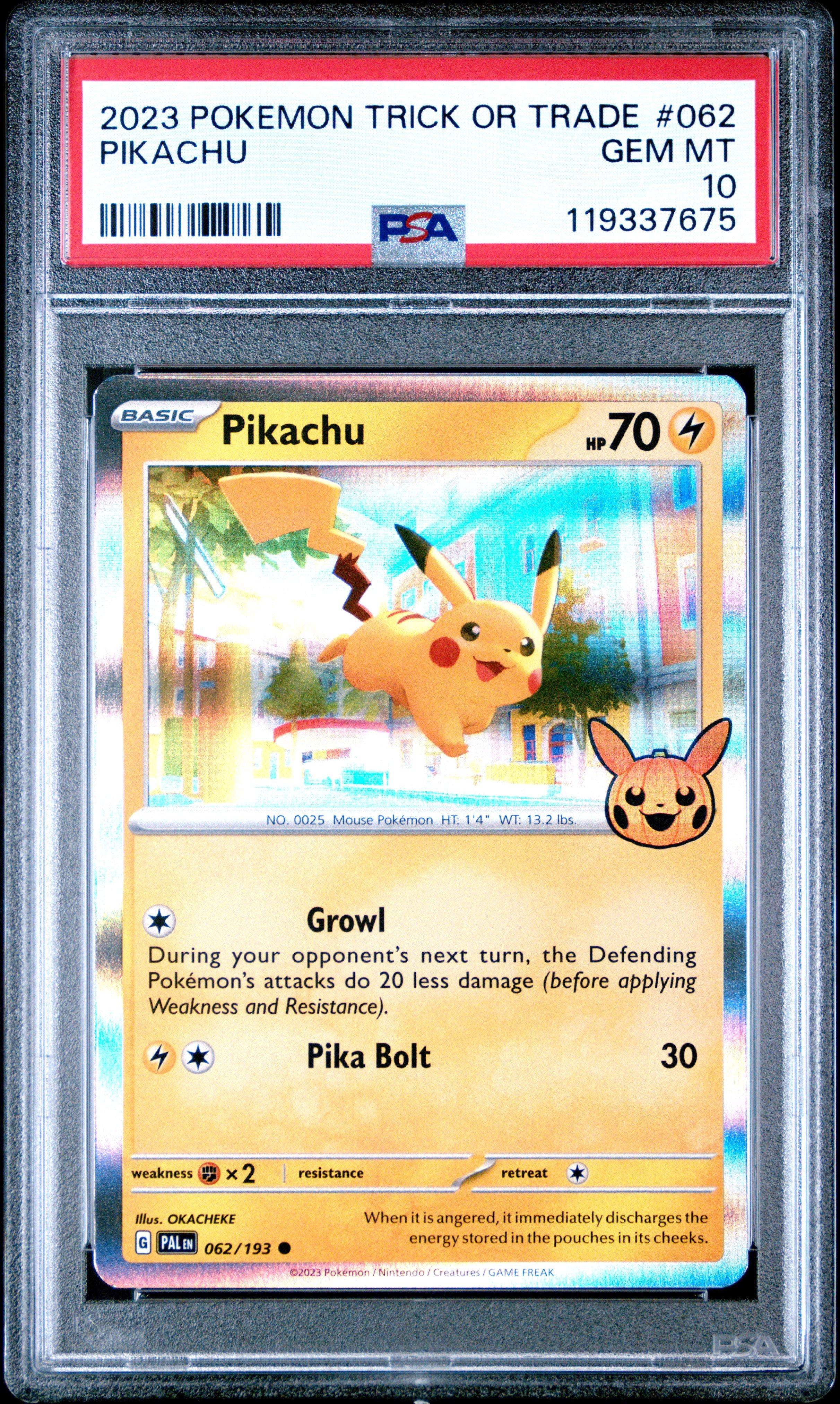 2023 Pokemon Trick Or Trade 062 Pikachu PSA