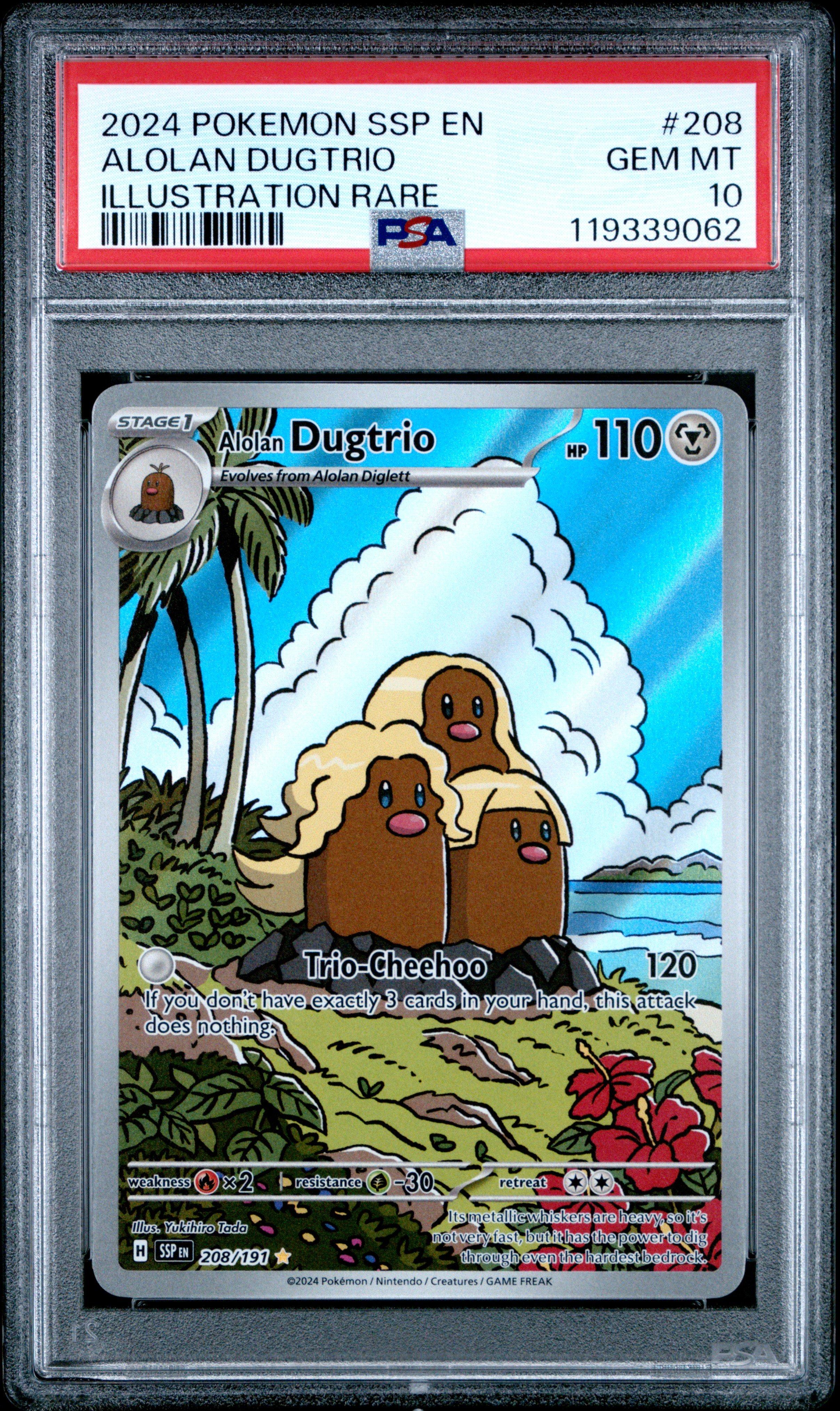 2024 Pokemon Ssp En-surging Sparks 208 Alolan Dugtrio Illustration