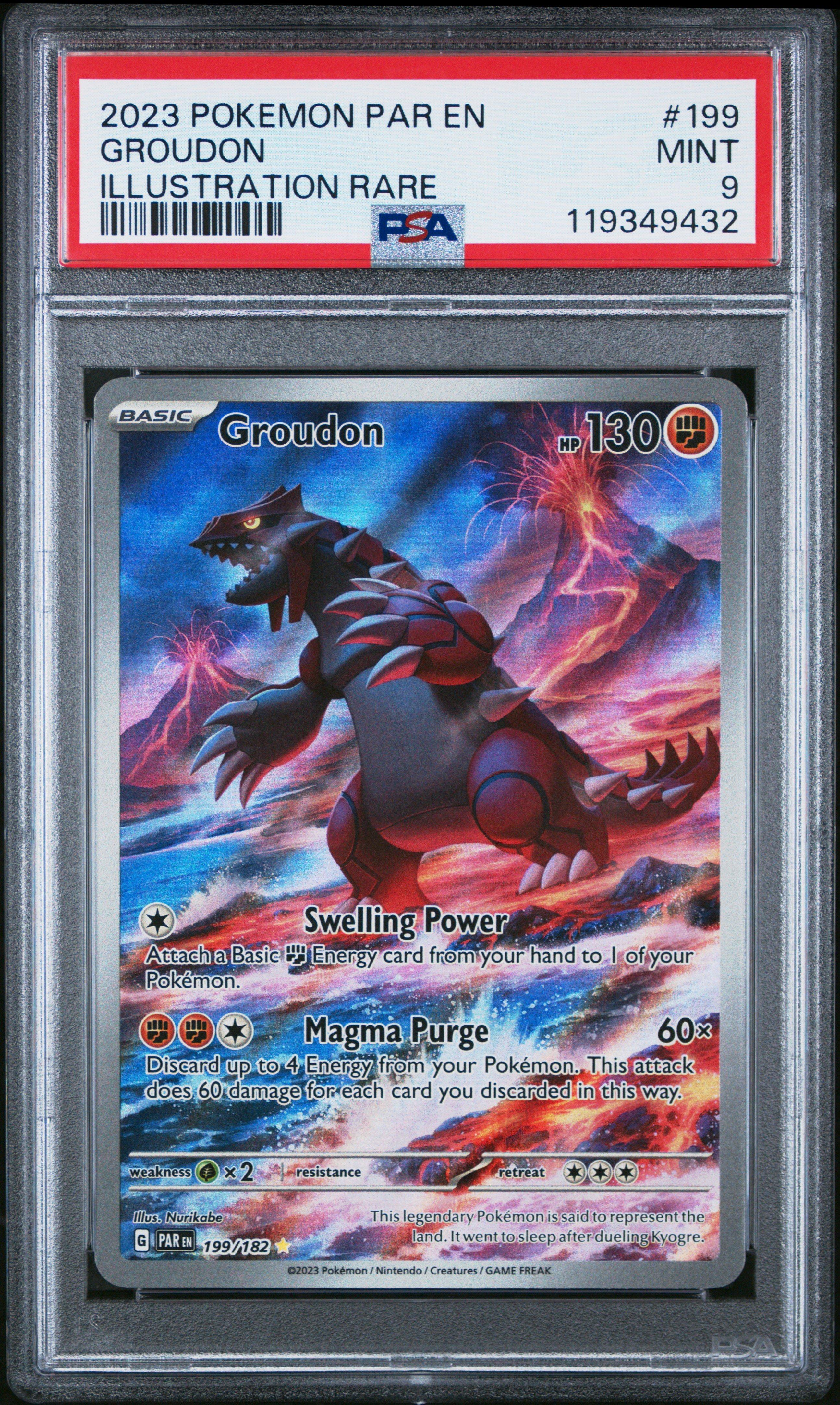 2023 Pokemon Par En-paradox Rift 199 Groudon Illustration Rare PSA 9 Graded  Card | GameStop