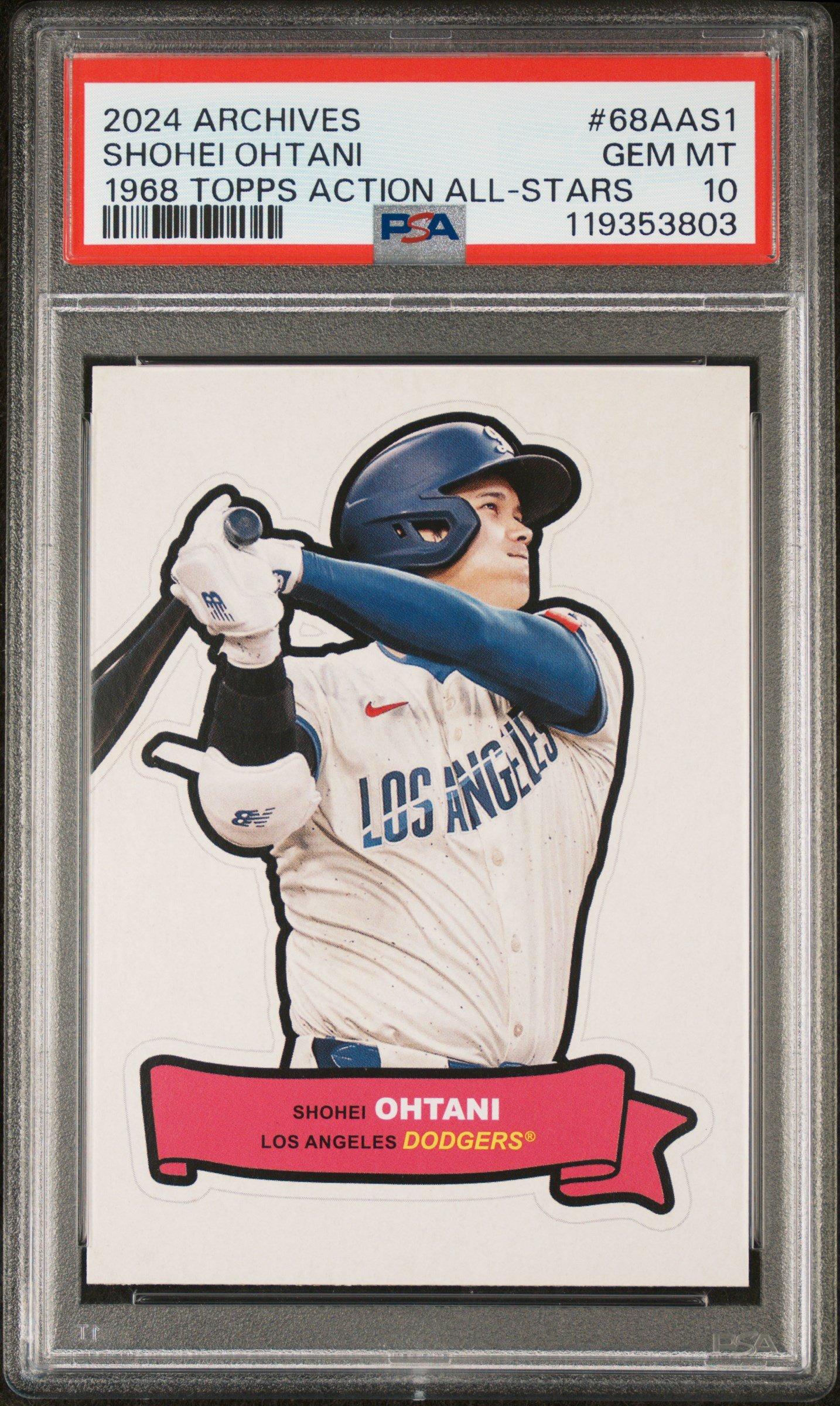 2024 Topps Archives 1968 Topps Action All-stars 68aas1 Shohei Ohtani PSA 10