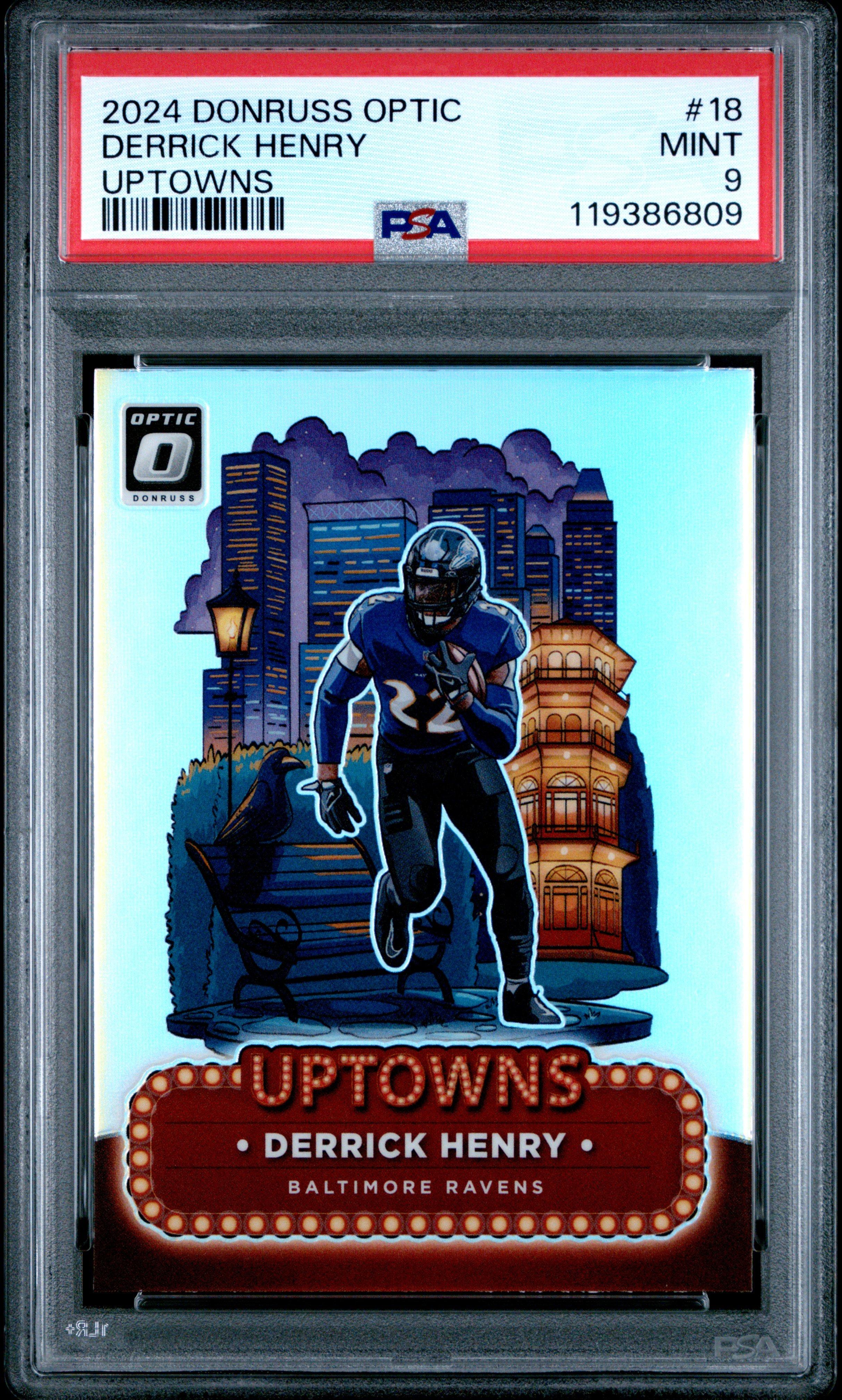 2024 Panini Donruss Optic Uptowns 18 Derrick Henry PSA 9 Graded