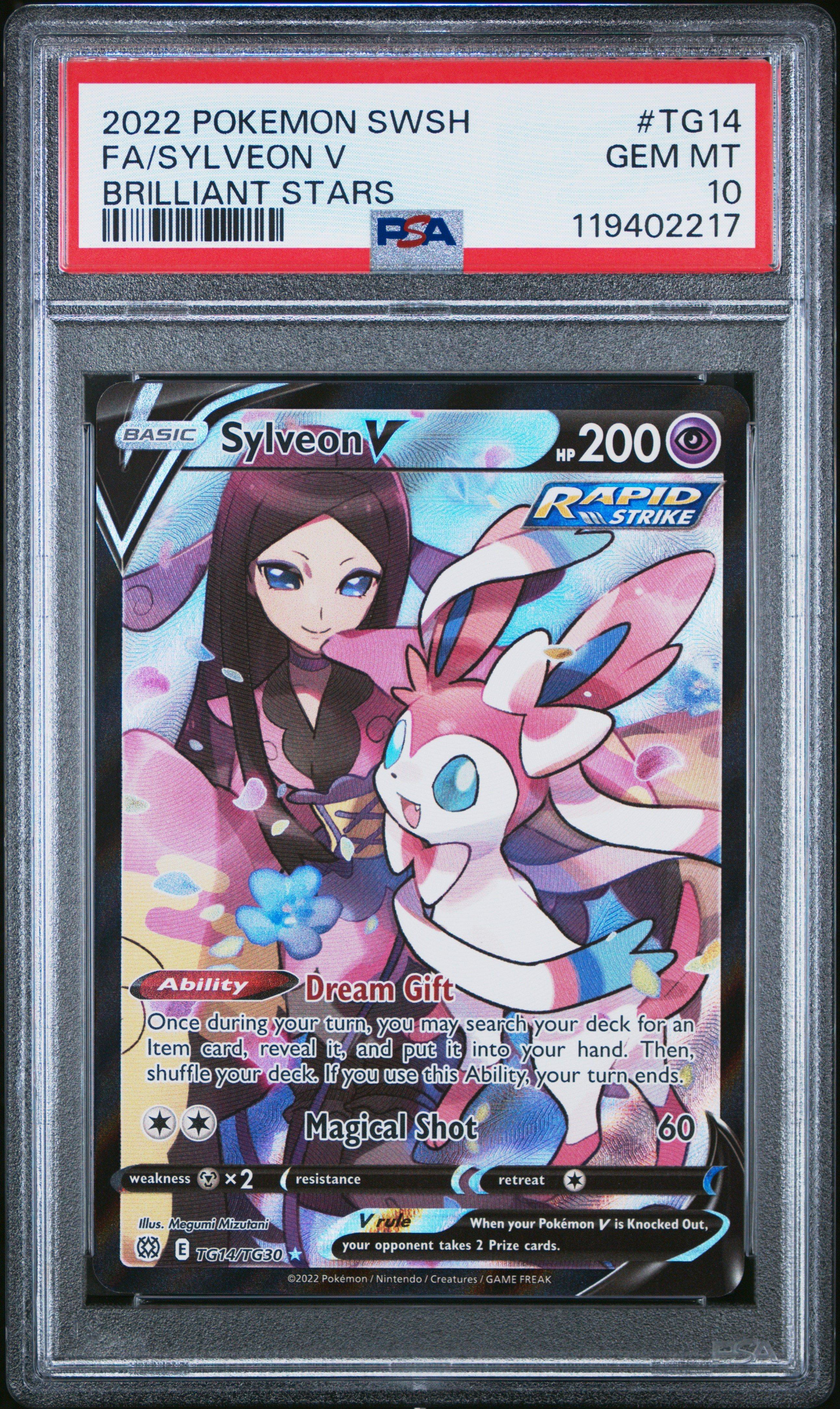 sylveon v pokemon card 2021 Sword & Shield Evolving Skies #183 PSA 10 If you use this Ability Fanatics Authentic Dark Sylveon V